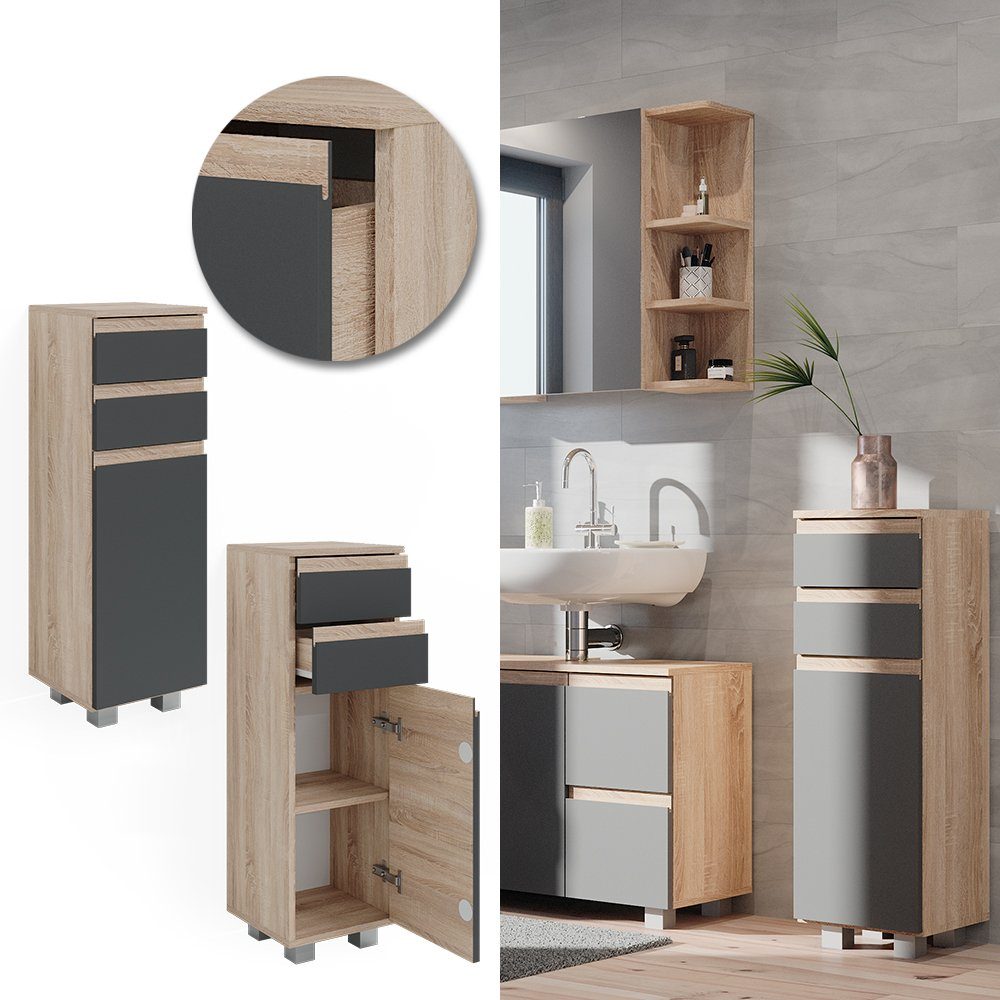 Vicco Midischrank J-Shape, Anthrazit/Sonoma, 30 x günstig online kaufen