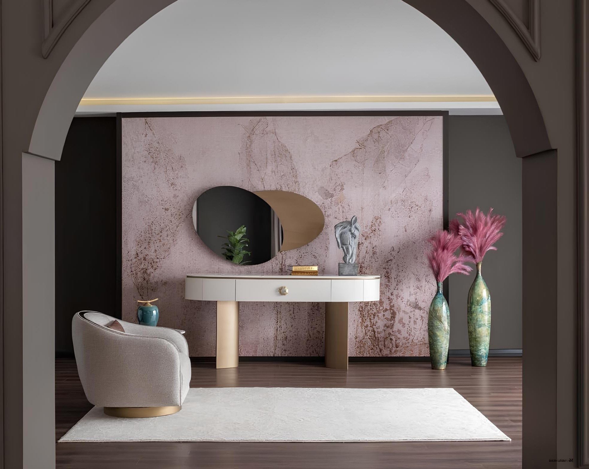 Xlmoebel Konsolentisch Esszimmer-Set mit Konsolentisch, Spiegel und Sessel (3-St), Made in Europa