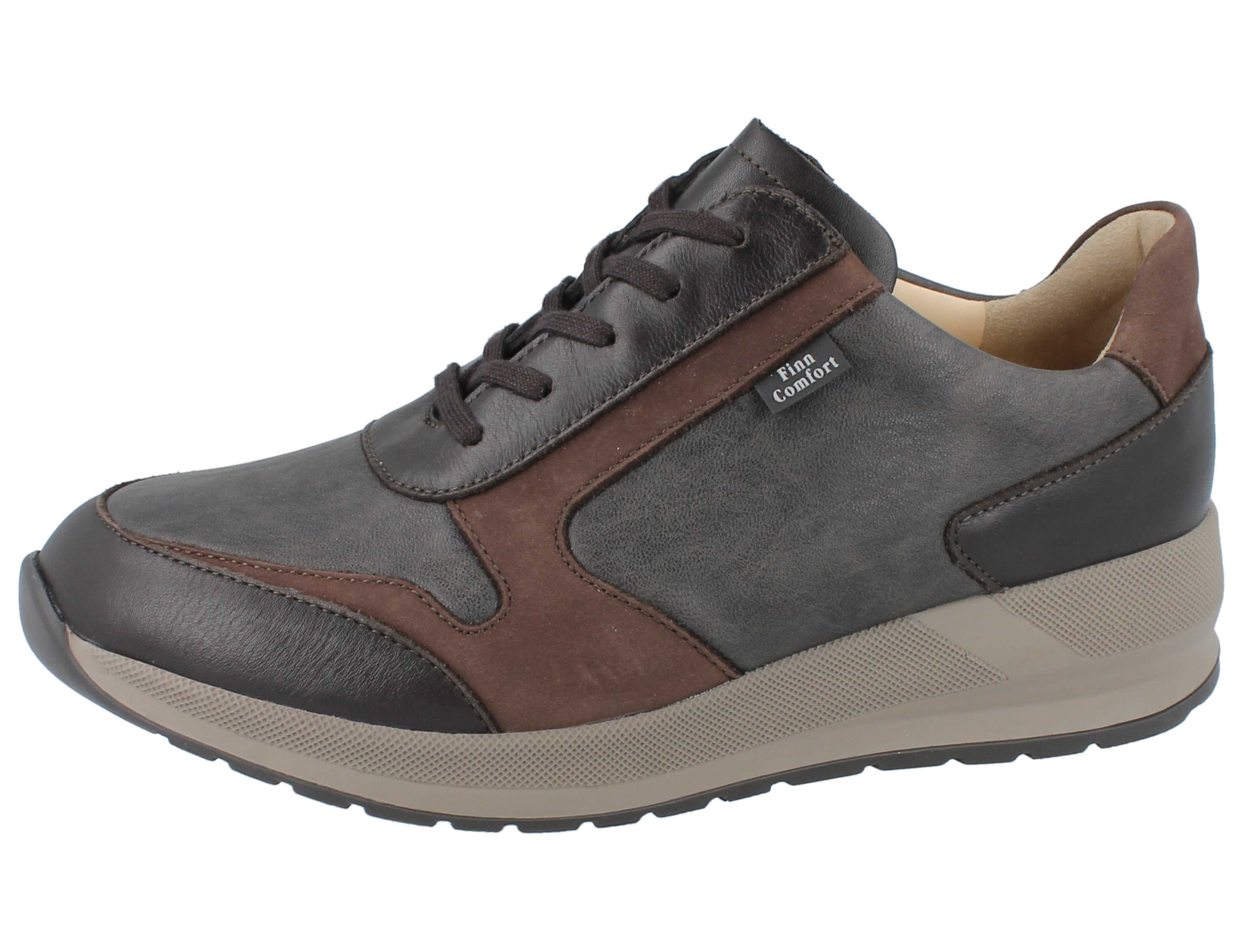 Finn Comfort FINN COMFORT Stretch Mori Damen Halbschuhe grau braun Nubukleder Schnürschuh Wechselfußbett