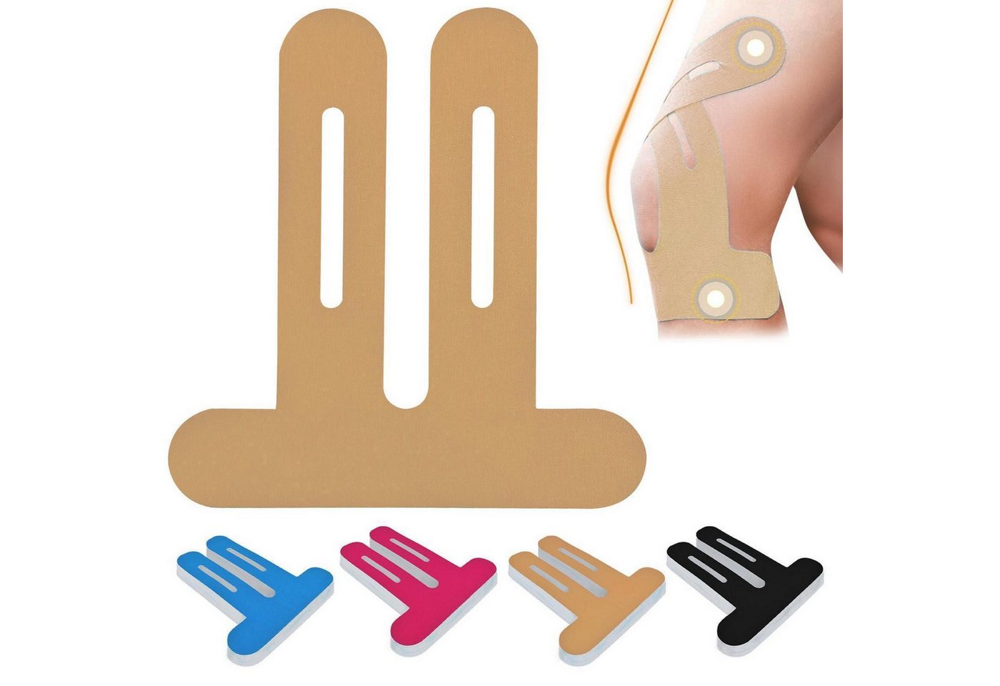 LuxusKollektion Kniebandage Kinesiotapes Kinesiologie Sport Physio 10 Stück Knie Tape Beige