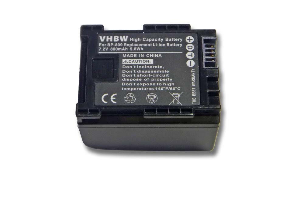 vhbw kompatibel mit Canon Vixia XA25 Kamera-Akku Li-Ion 800 mAh (7,2 V)