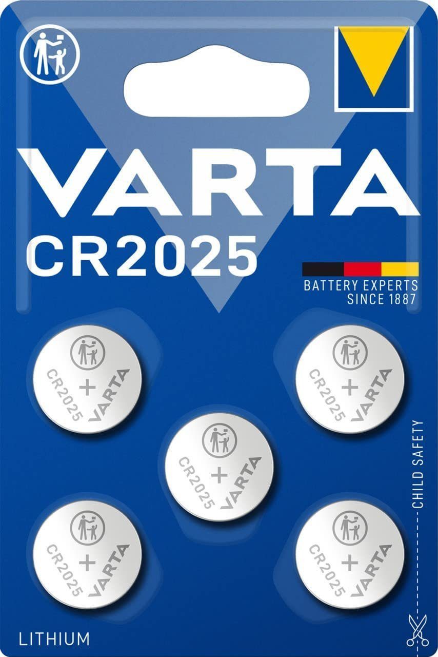 VARTA Varta CR2025 Lithium Coin Batterie 3V (2 Stück) – Kindersichere Batterie
