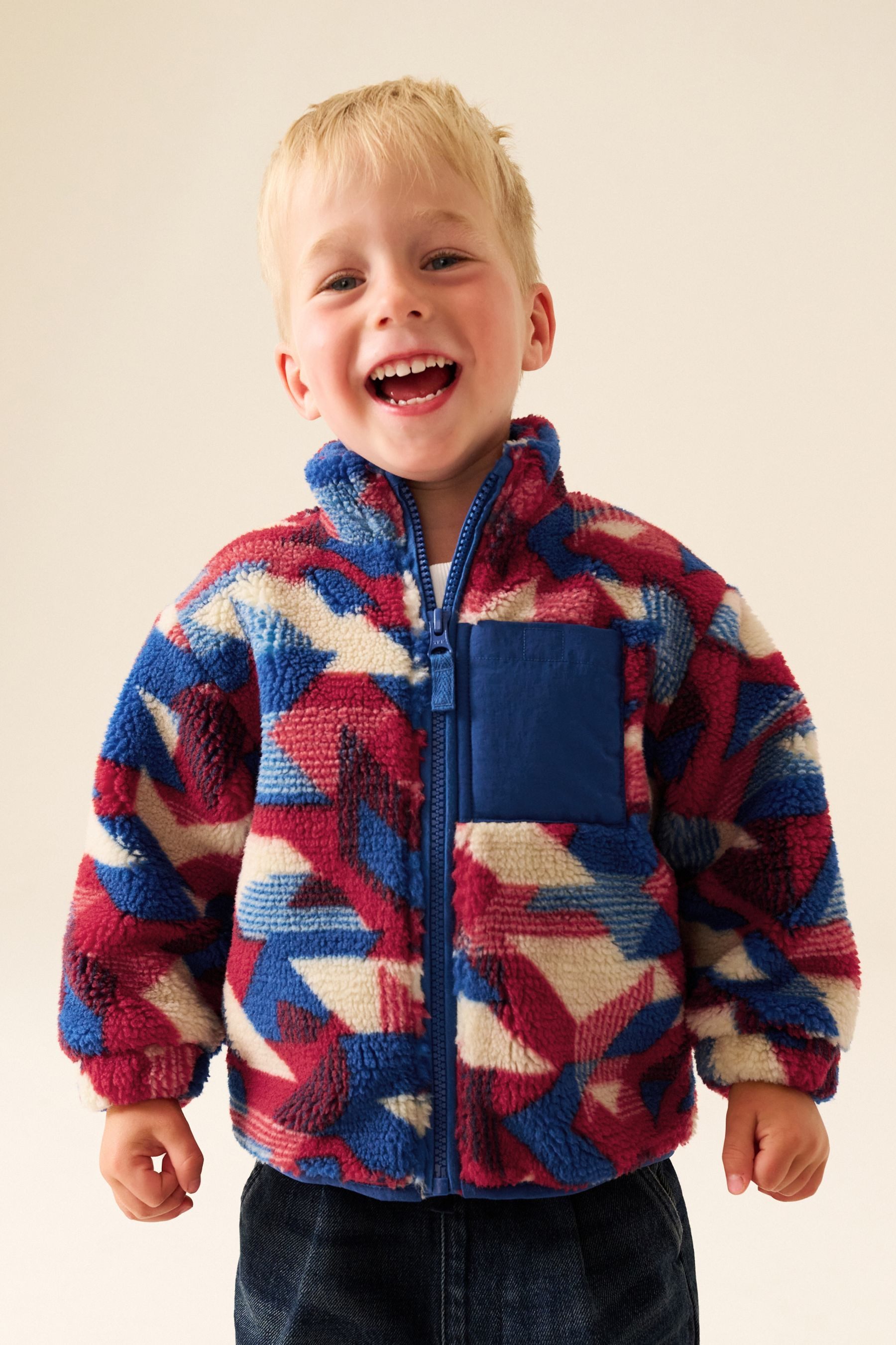 Next Fleecejacke Fleece mit durchgehendem Print (1-St) – Bild 5 von 5