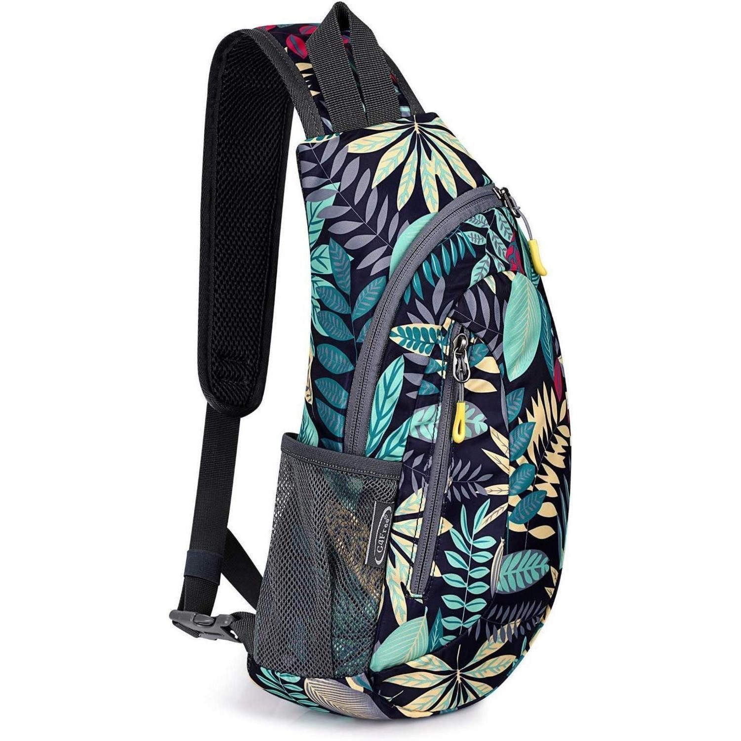 LuxusKollektion Umhängetasche Rucksack Sling Brusttasche Wandern Radfahren S Blaues Ahornblatt