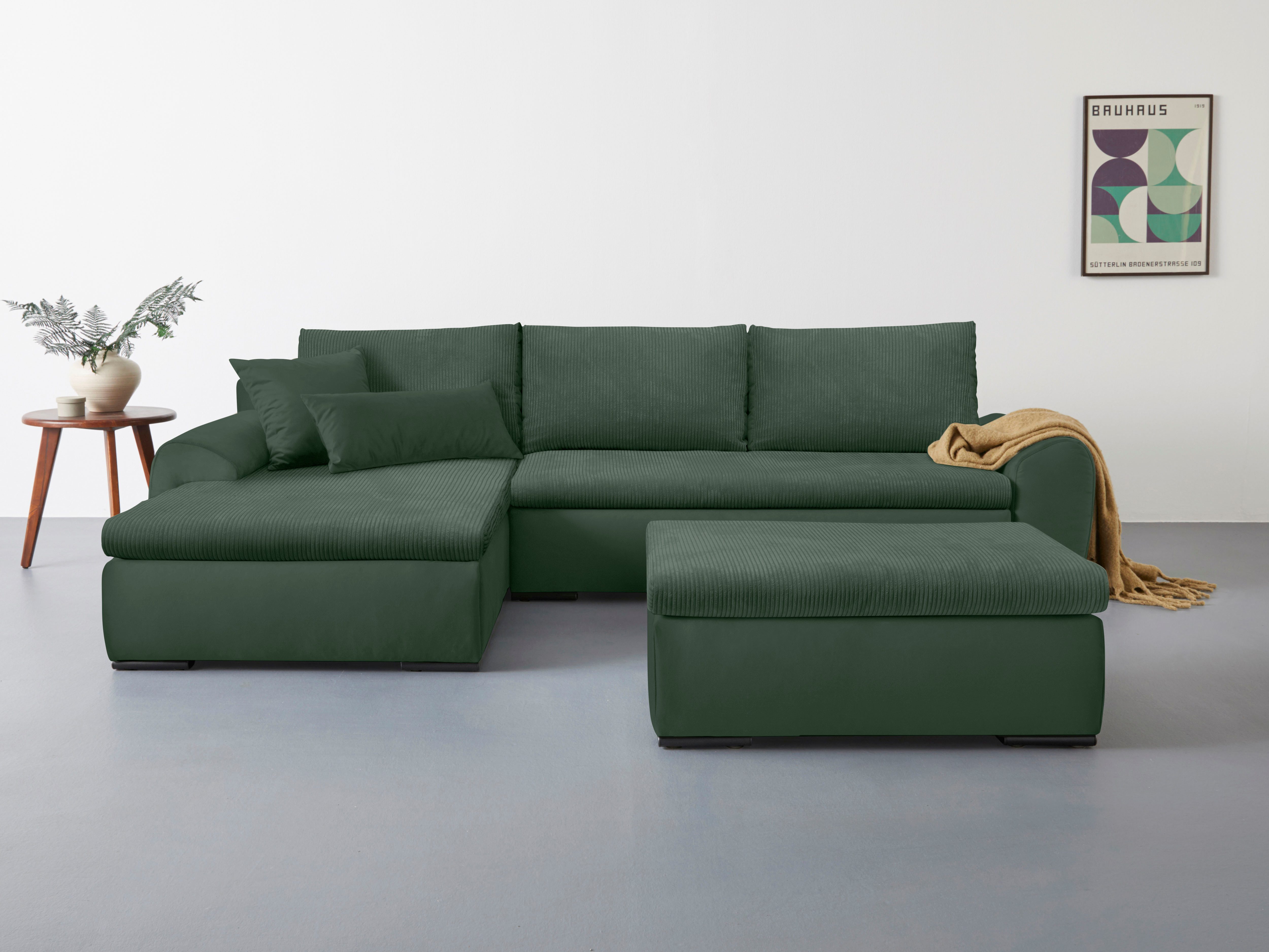 Home affaire Ecksofa Win L-Form, B: 285 cm - OTTO. Verlässliche Qualität., 2 Zierkissen, optional Schlaffunktion & Bettkasten