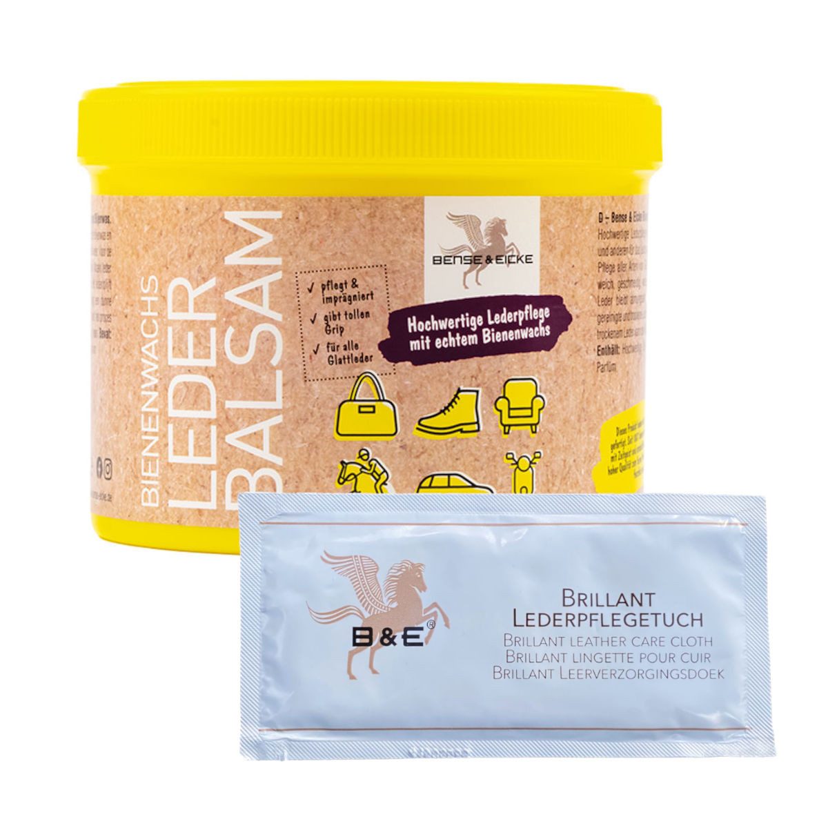 Bense & Eicke Bienenwachs-Lederpflege-Balsam 500 ml + Gratis Lederpflegetuch Lederpflege