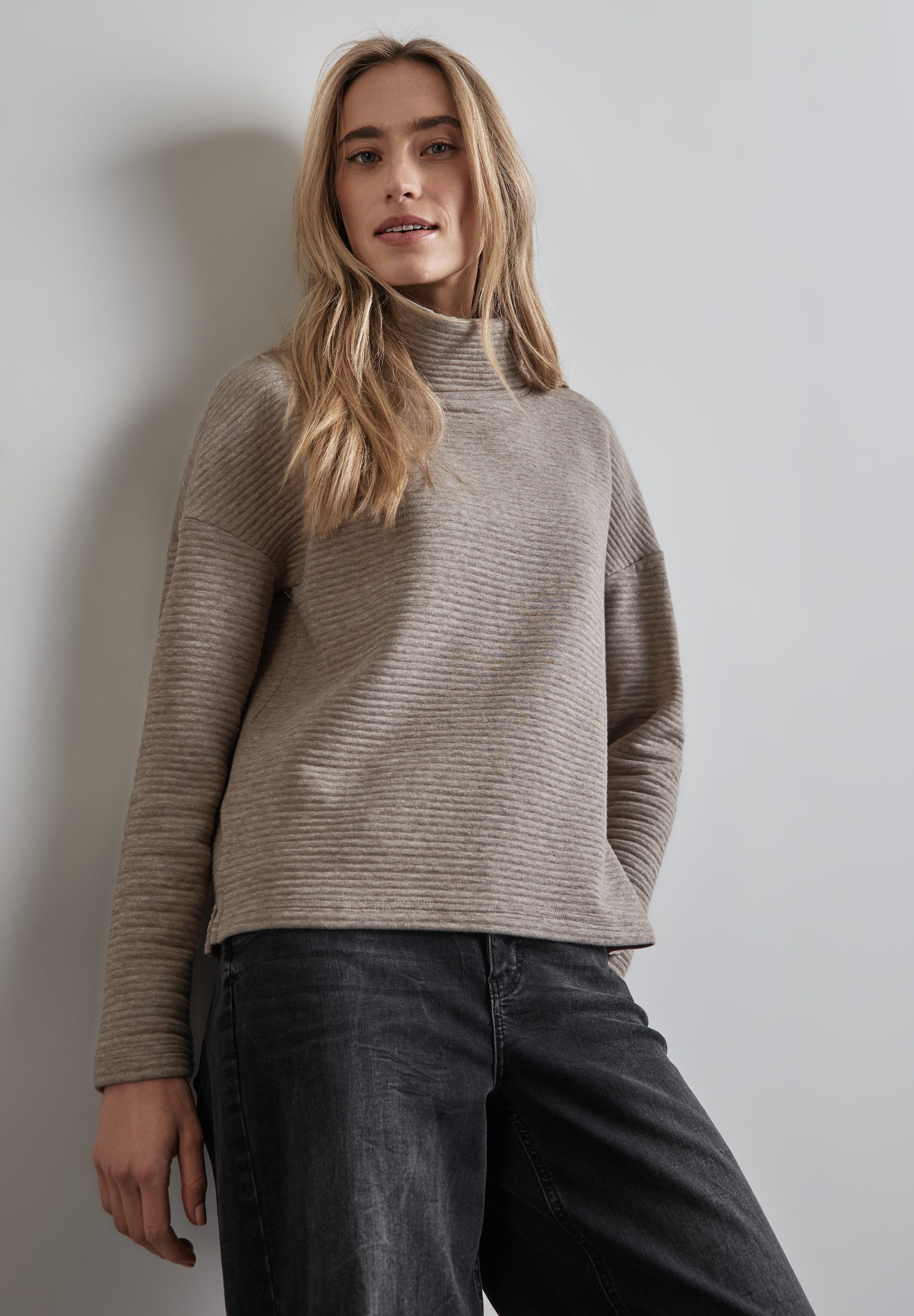 STREET ONE Langarmshirt in Struktur-Optik günstig online kaufen