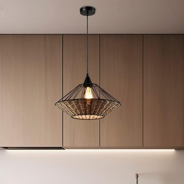 LQWELL LED Deckenleuchte E27 Hängelampe Pendellampe Schwarz, Retro Kronleuchter Hängeleuchte Pendelleuchte, Modern Höhenverstellbare Vertigo Lampe, für Schlafzimmer Wohnzimmer Esszimmer Cafés