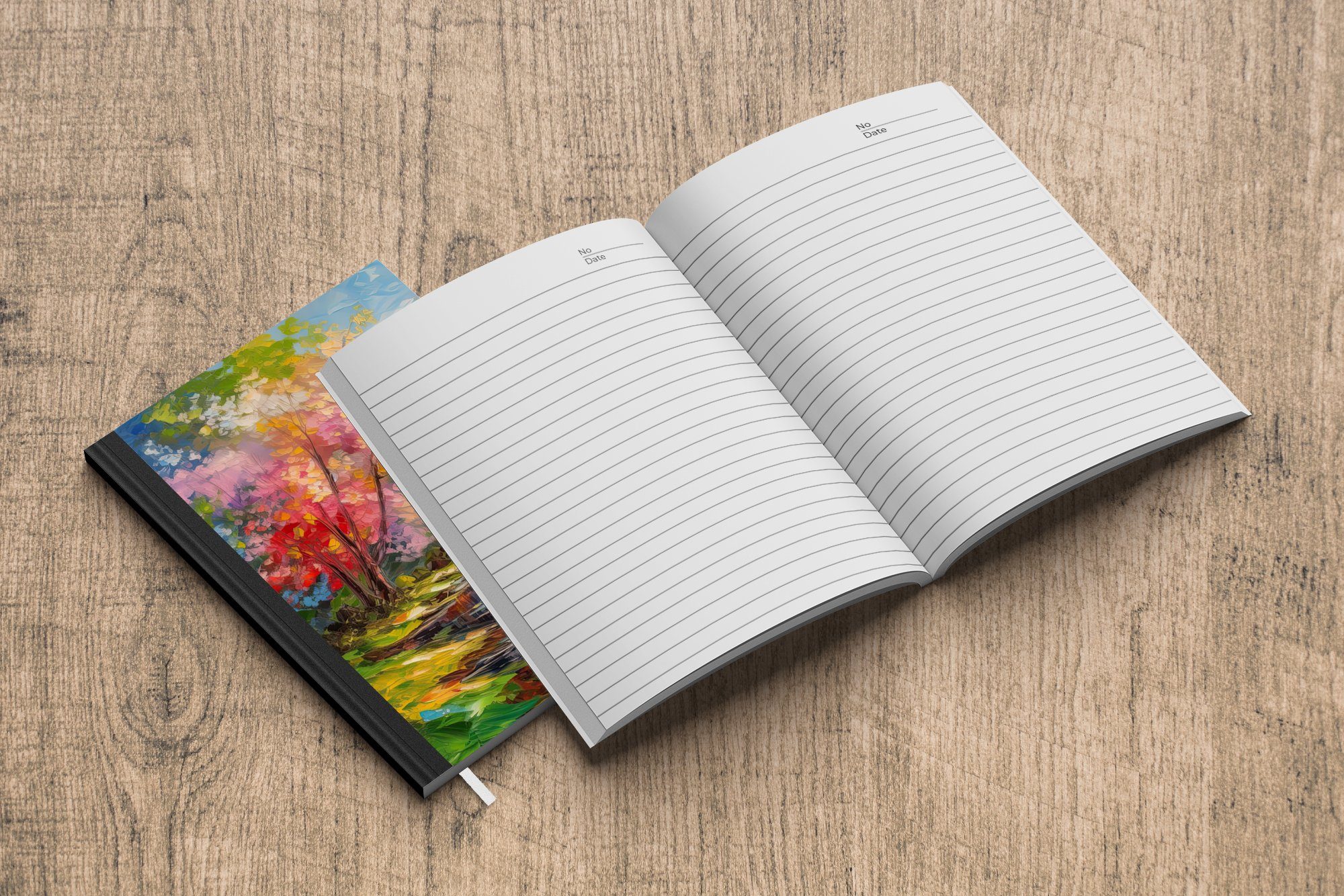 - Ölfarbe Farbenfroh, Notizheft, Landschaft Haushaltsbuch Notizbuch A5, - 98 MuchoWow Seiten, - Tagebuch, Journal, Merkzettel, Natur