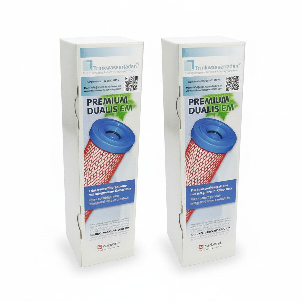 carbonit Filtereinsatz, 2 x Premium Dualis EM Wasserfilter passend für u.a. Sanuno, Vario