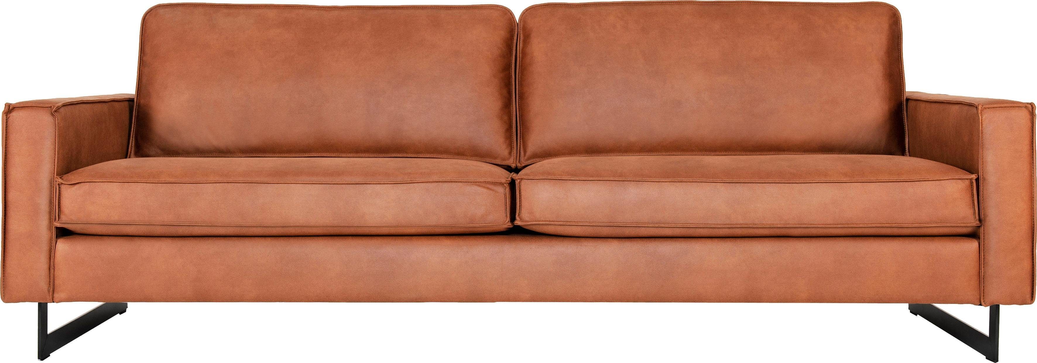 OTTO home 3-Sitzer Maxi-Ausführung Pinto, 236 cm, Cord, Chenille, Lederoptik, mit Keder, schwarze Metallfüße, Wellenunterfederung – Bild 2 von 5