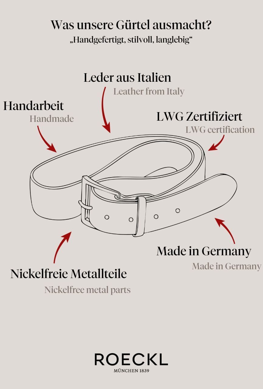 Roeckl Ledergürtel LOGO GÜRTEL 2 CM