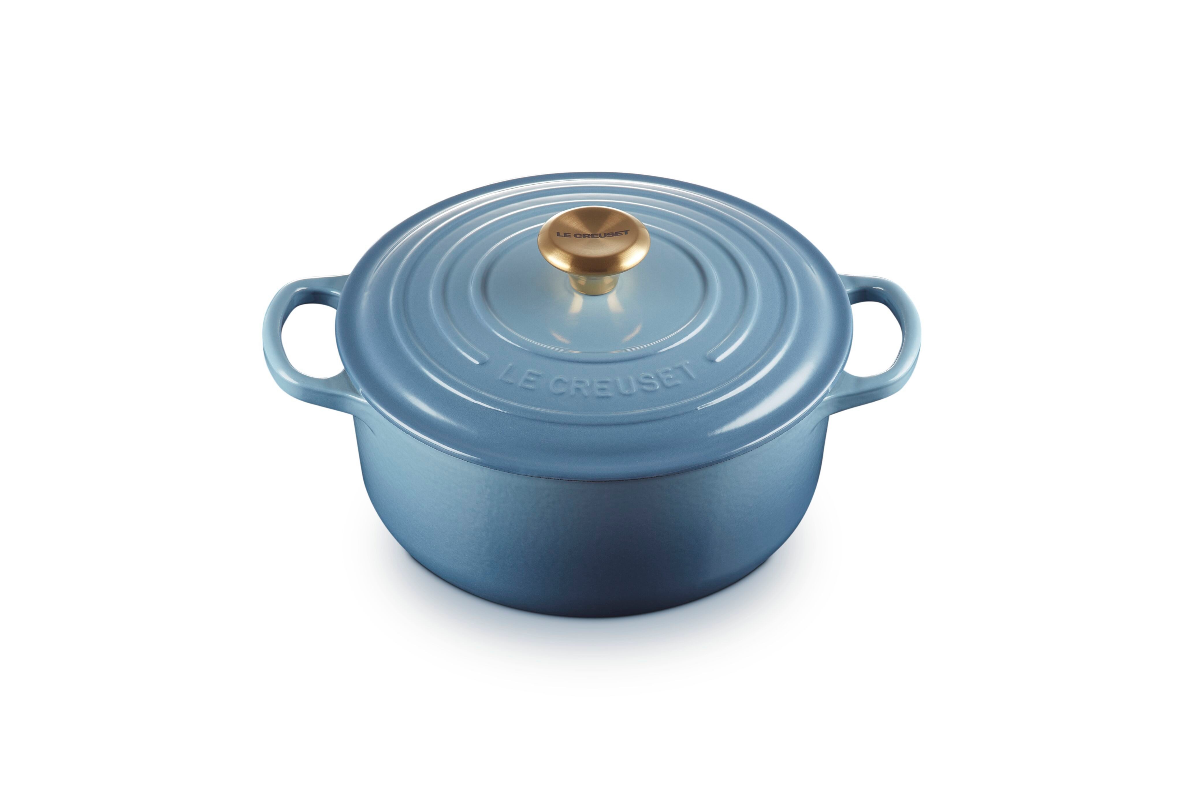 LE CREUSET Bräter Signature Gusseisen-Bräter, Gusseisen, Rund, Ø 20 cm, 2,4 l, 3,09 kg, Chambray, 21177204344441