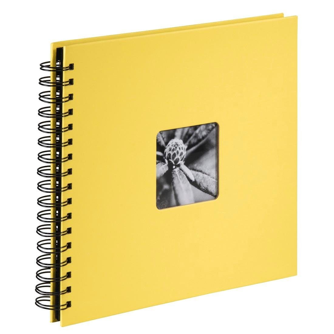 Hama Fotoalbum Spiral-Album "Fine Art", 28X24 cm, 50 schwarze Seiten, Gelb Foto-Album