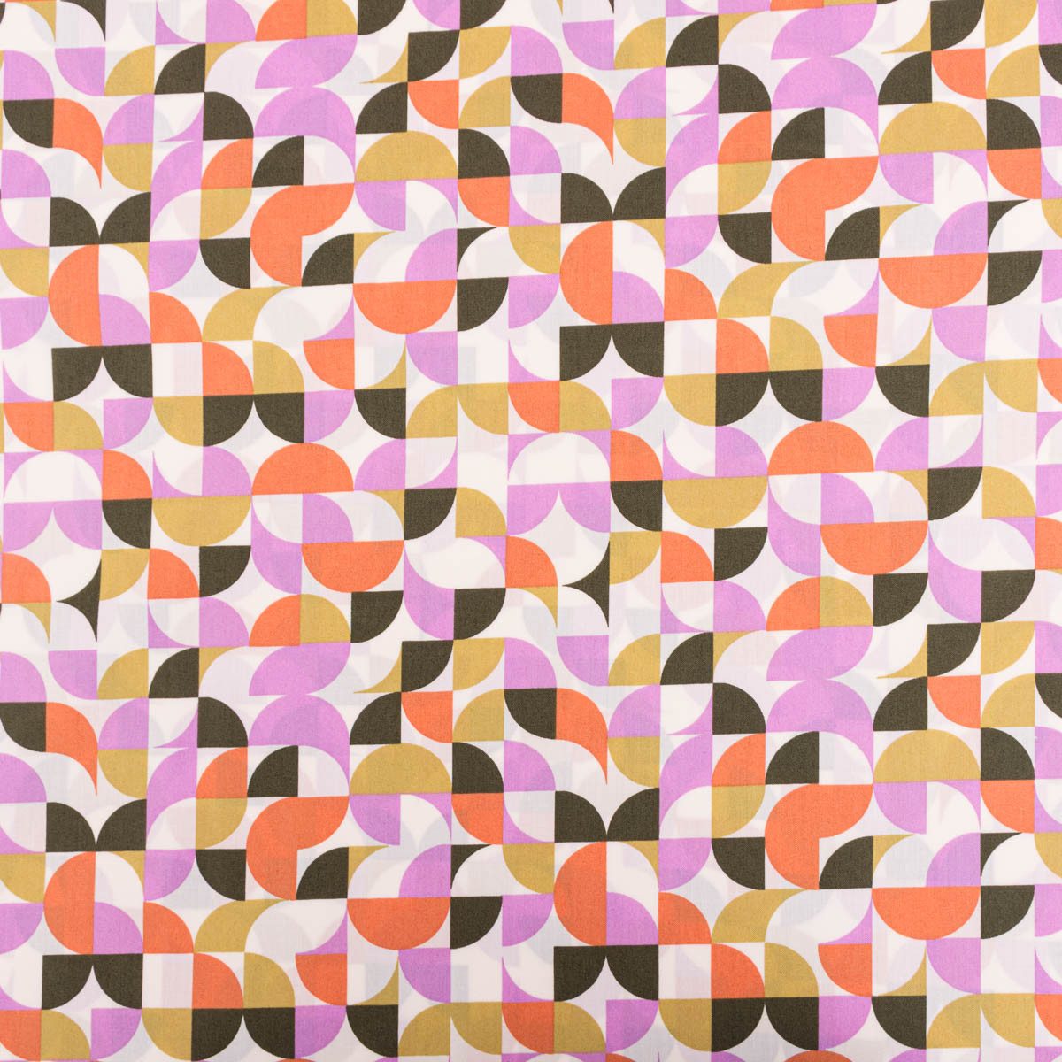 Thumbnail - SCHÖNER LEBEN. Stoff Baumwollstoff Popeline GEOMETRIC Retro Kreise ecru grün 1,45m Breite, allergikergeeignet