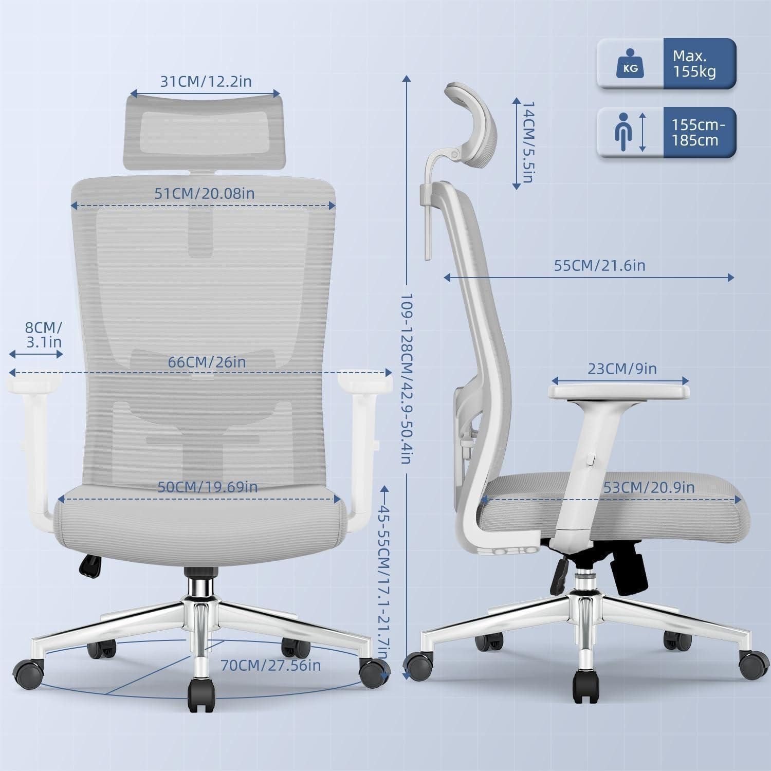 LuxusKollektion Bürostuhl Ergonomischer Bürostuhl mit Verstellbarer