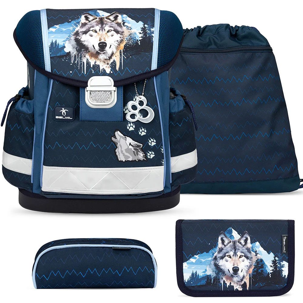 Belmil Schulranzen Set Classy 10-teilig 2026 Jungen Northern Alpa Wolf