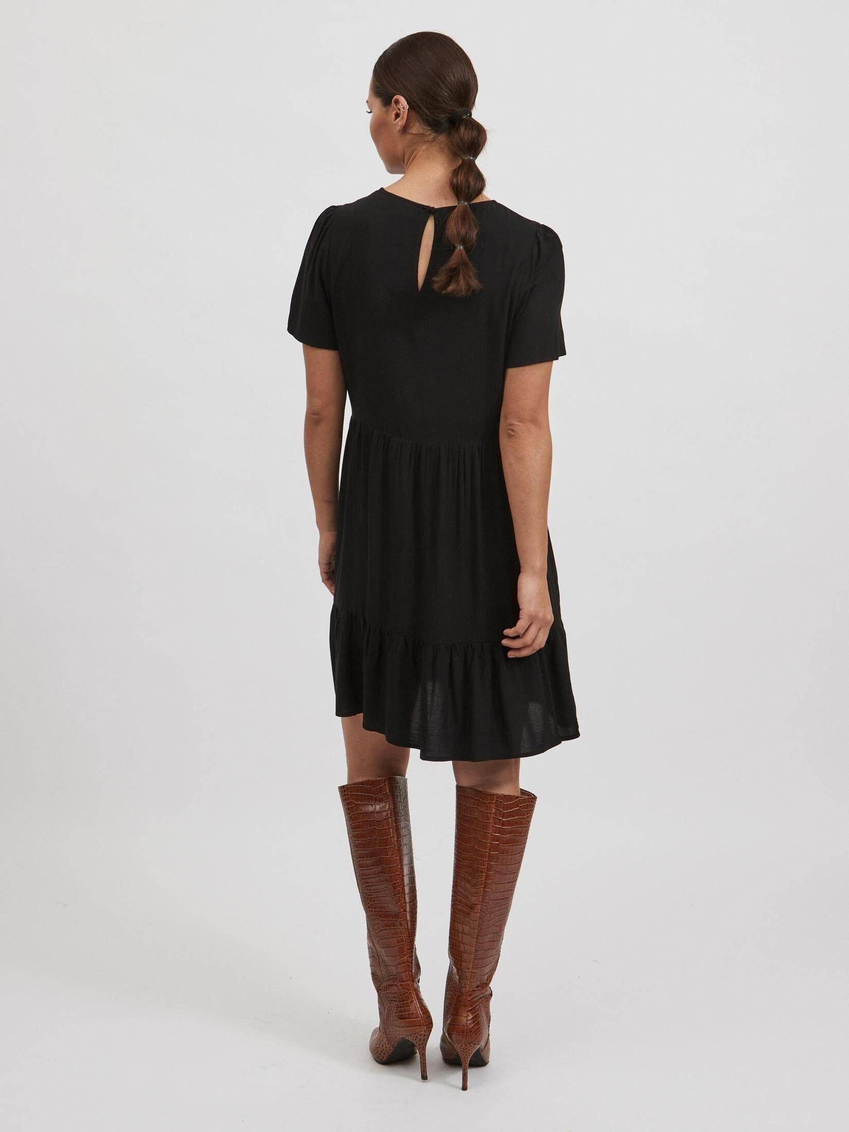 Sommerkleid Vila Damen VIPAYA black Kleid (1-tlg) (85)