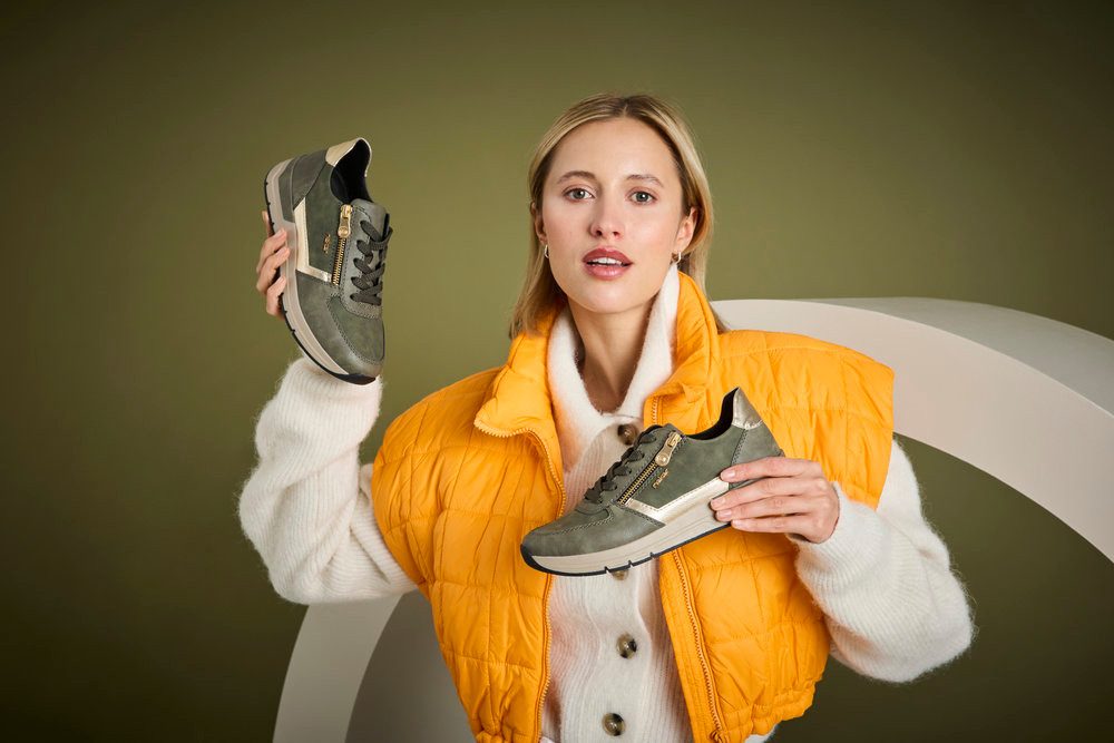 Rieker Sneaker Freizeitschuh, Schnürschuh, Halbschuh mit modischen Akzenten