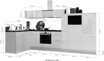 RESPEKTA Küche Elisabeth, vormontiert, inkl. E-Geräte, Breite 370 cm