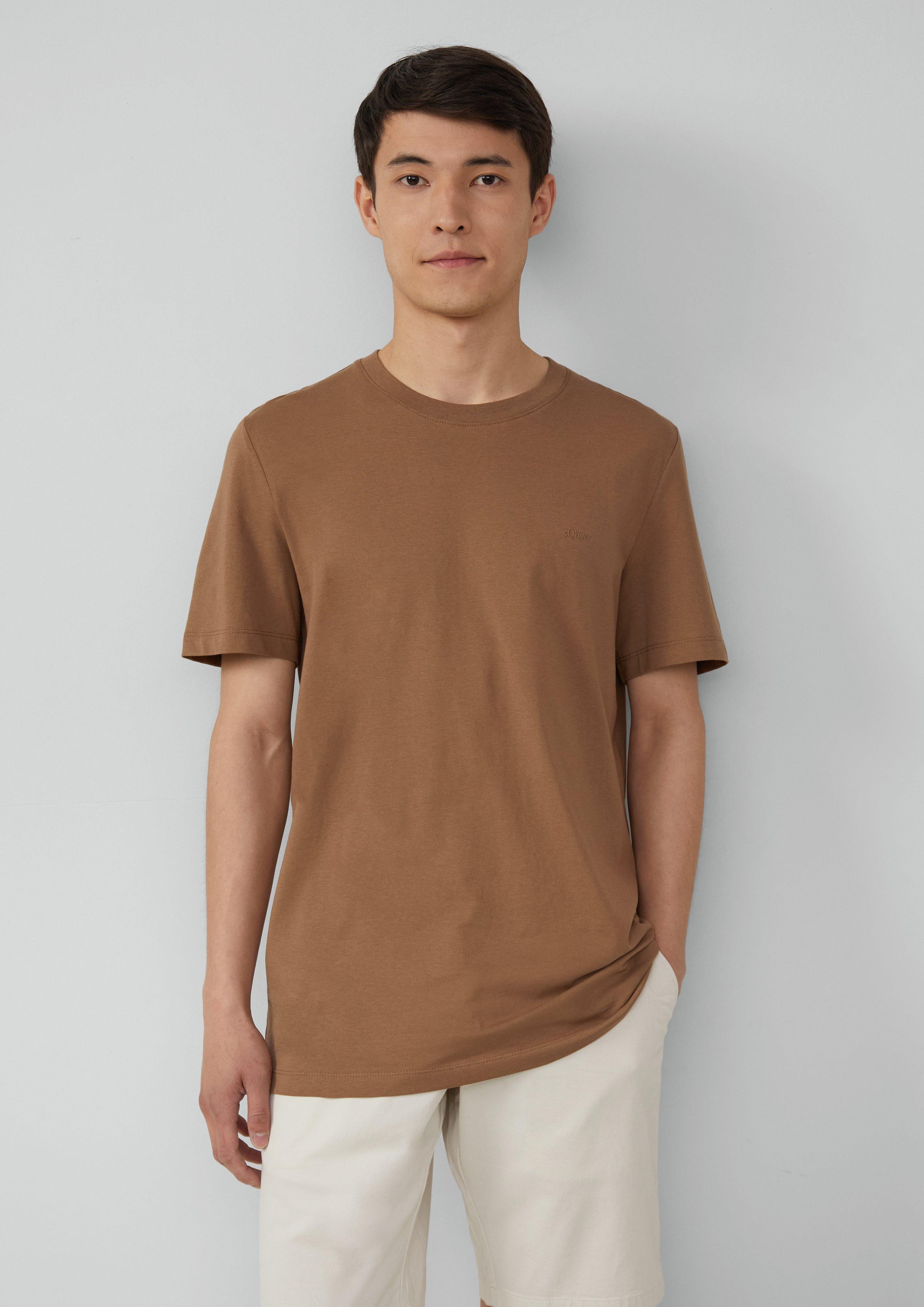 s.Oliver Kurzarmshirt Baumwoll-T-Shirt mit Logo-Print Logo günstig online kaufen