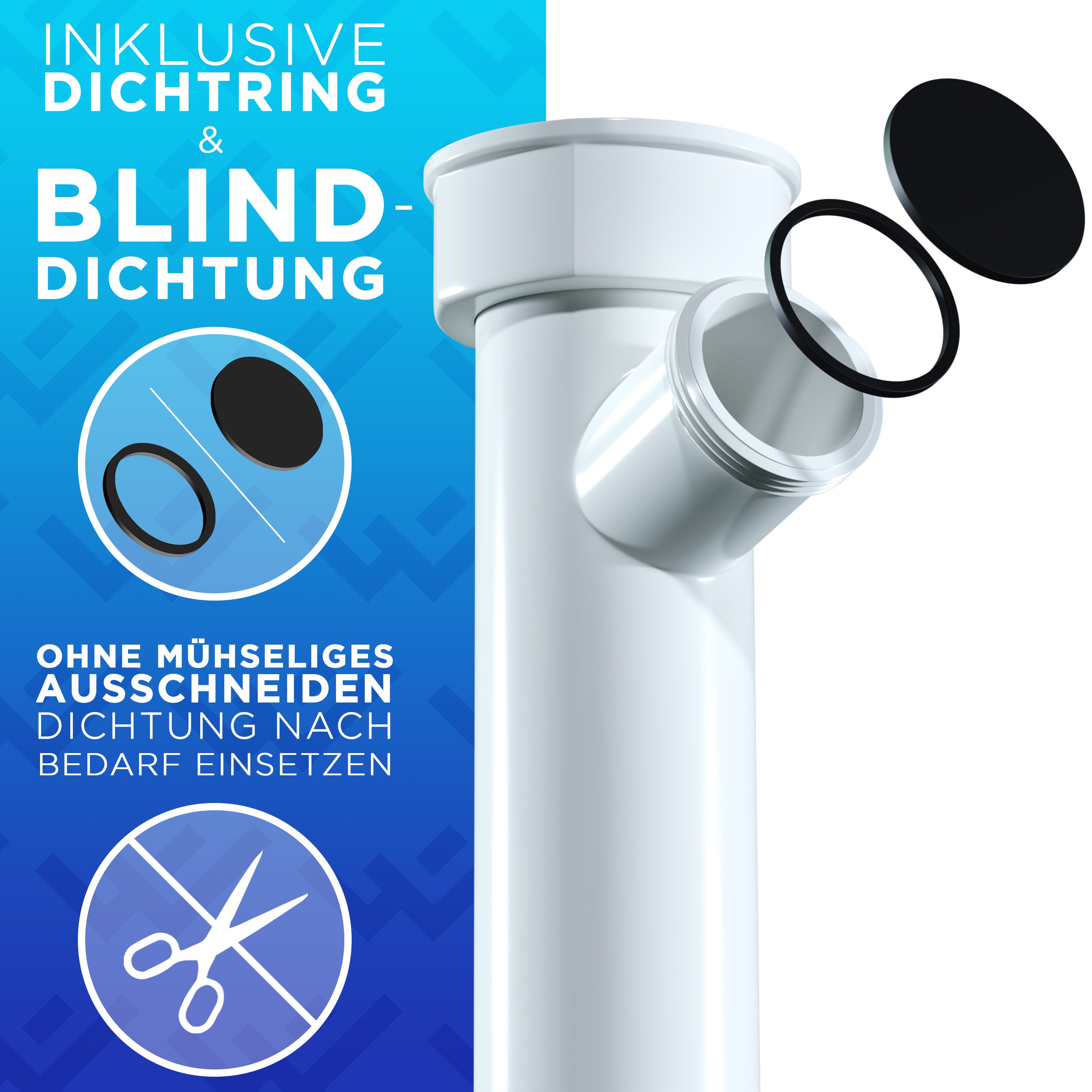 Lobenswerk Siphon Röhrensiphon für Küchenspüle, mit flexiblem Ablaufschlauch, 100% Wasserdicht – Bild 4 von 5