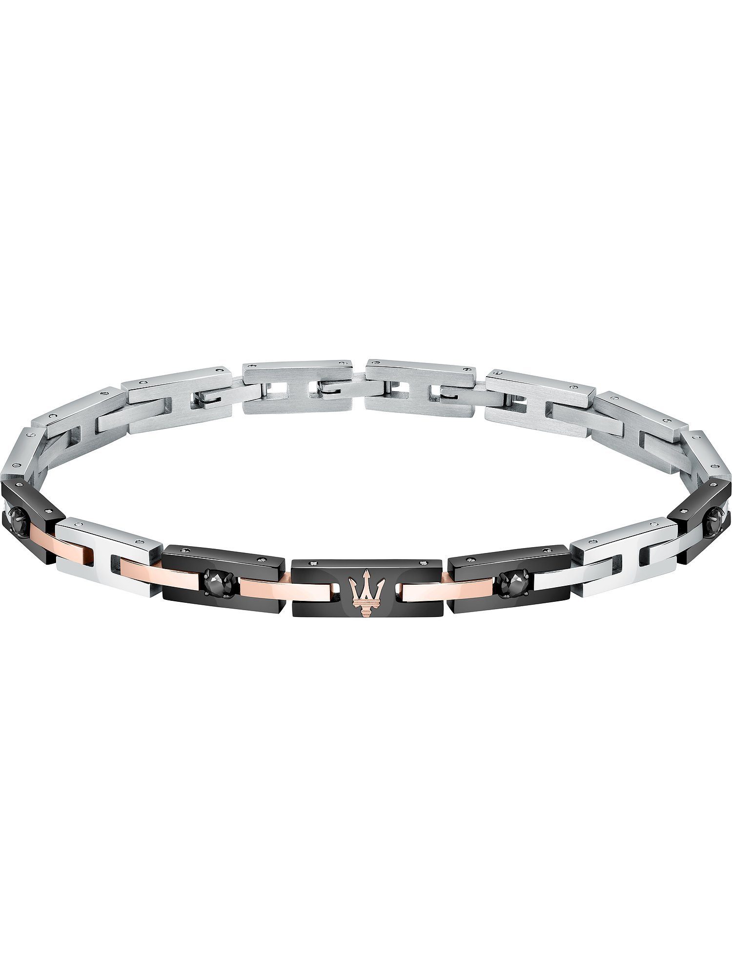 Edelstahlarmband Maserati Herren-Armband Edelstahl Zirkonia