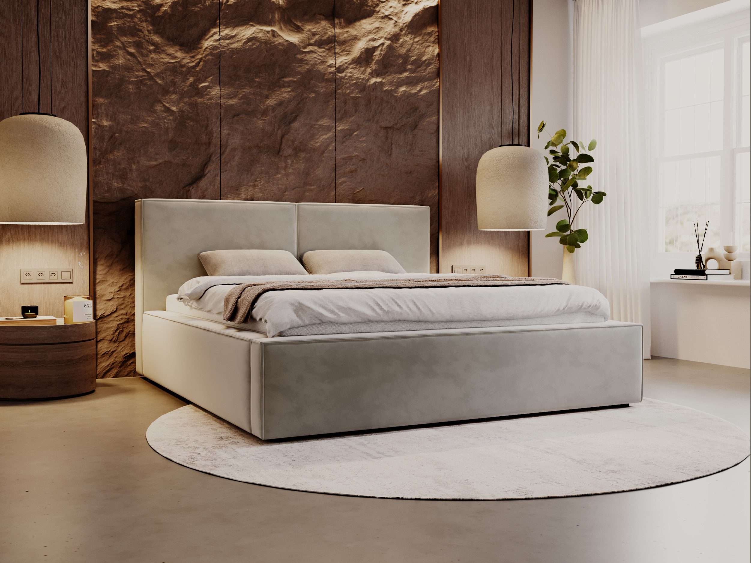 Compleo Polsterbett SANTO Metallrahmen, Bettkasten, ohne Matratze, (Kostenlose Lieferung! TOP ANGEBOT), Cordstoff oder Samtstoff