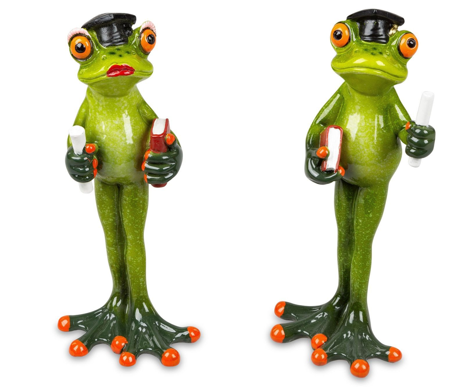 Sammelfigur 2er Set lustige Frösche Froschpaar Studenten Students Figur 16 cm