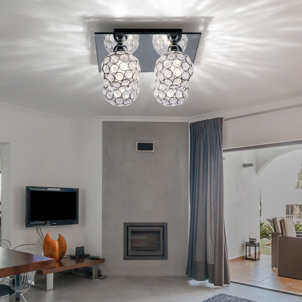 Zimmer Lampe Kugel Decken LED Spots Deckenleuchte, Kristall im- Spiegel Leuchte etc-shop Wohn