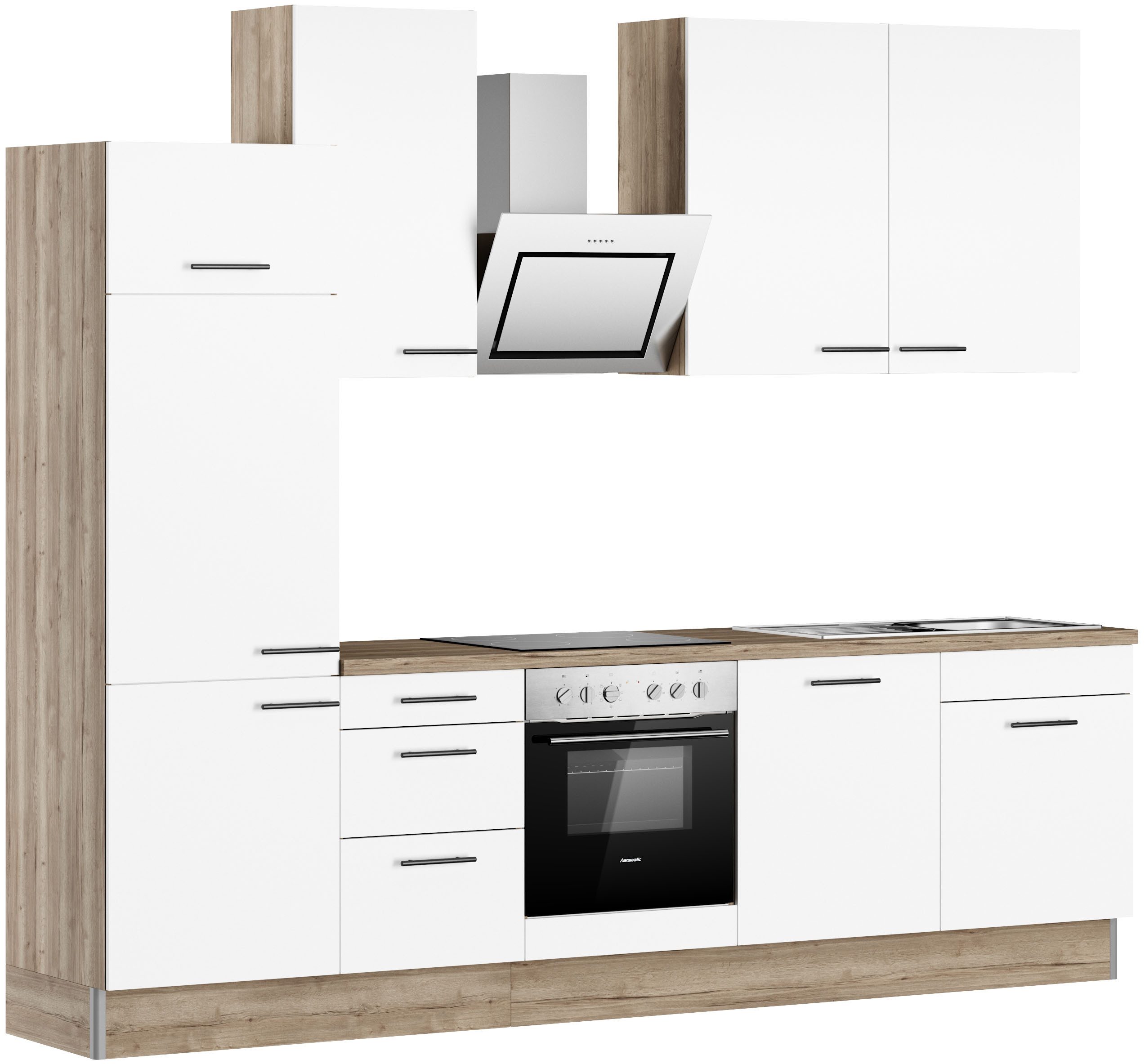 OPTIFIT Küchenzeile Fiona, Breite 290 cm, mit Hanseatic-E-Geräten, in Premium oder Basic