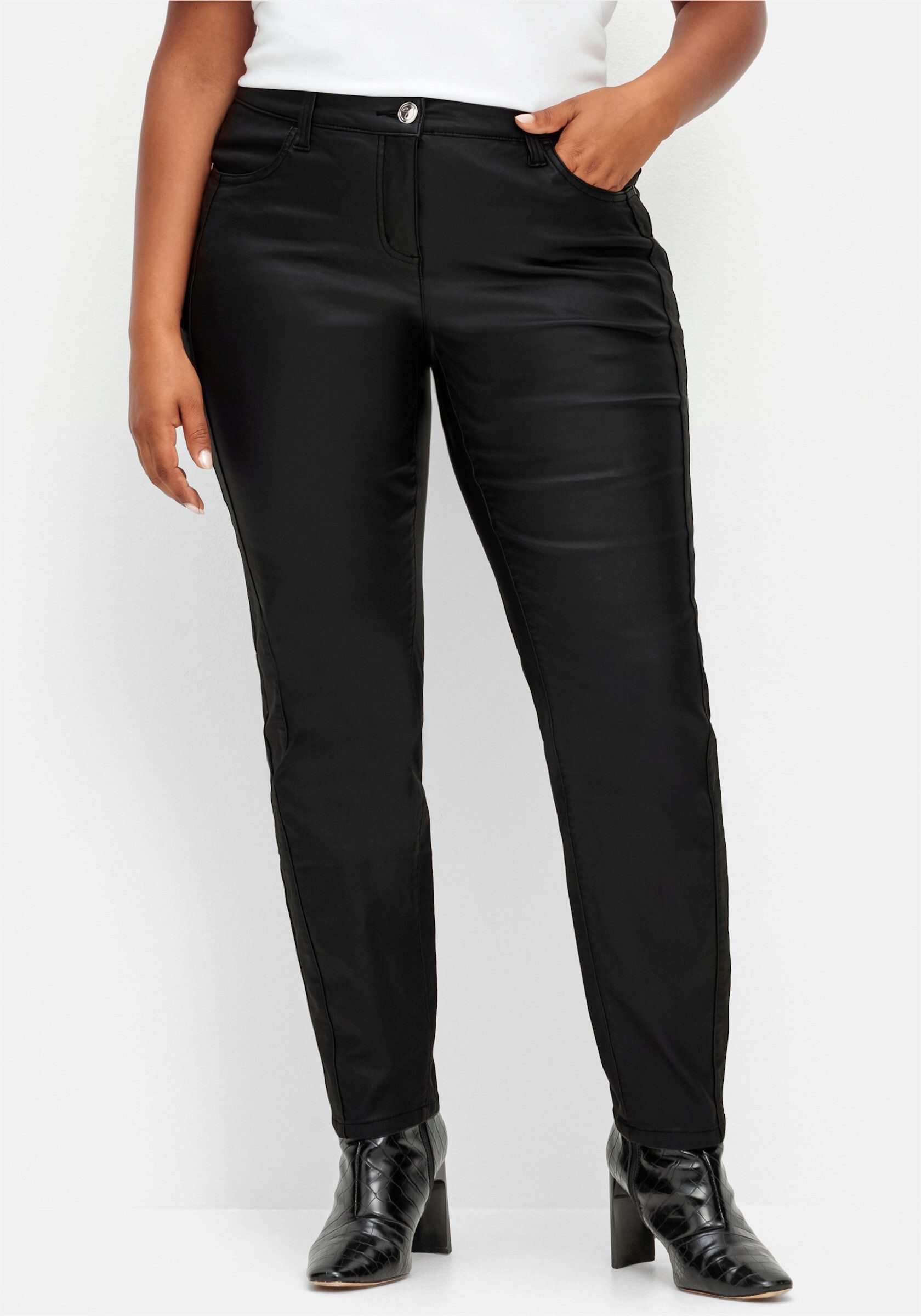 Sheego Jerseyhose Thermohose Innenbeinlänge ca. 79 günstig online kaufen