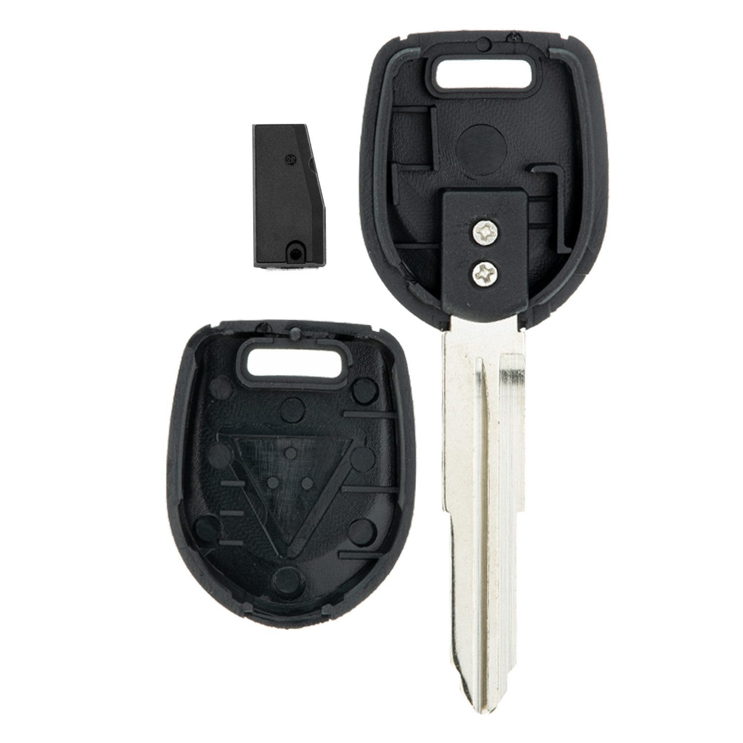 mt-key Schlüsseltasche Auto Zünd Schlüssel Rohling MIT8 + ID46 Transponder (Set), für Mitsubishi L200 IV Ka/Kb (06-16); Montero (06-15); Nativa (08-...