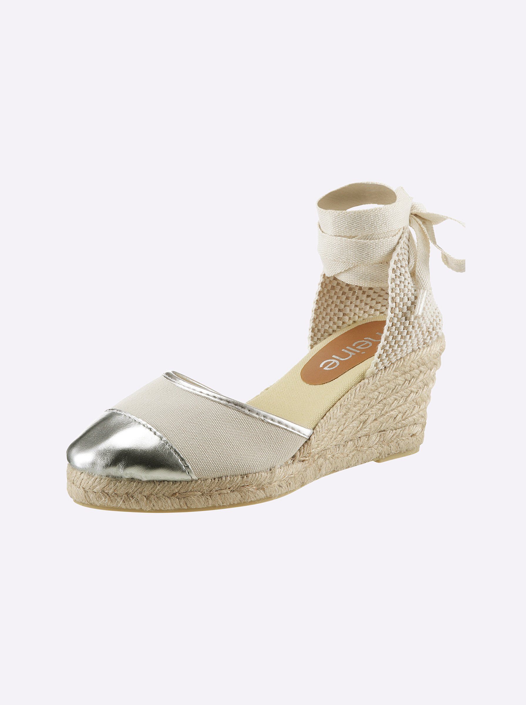 Sandalette beige-silberfarben heine