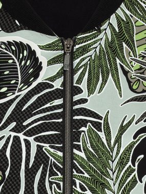 Olsen Strickjacke mit Allover-Print aus exotischen Blättern