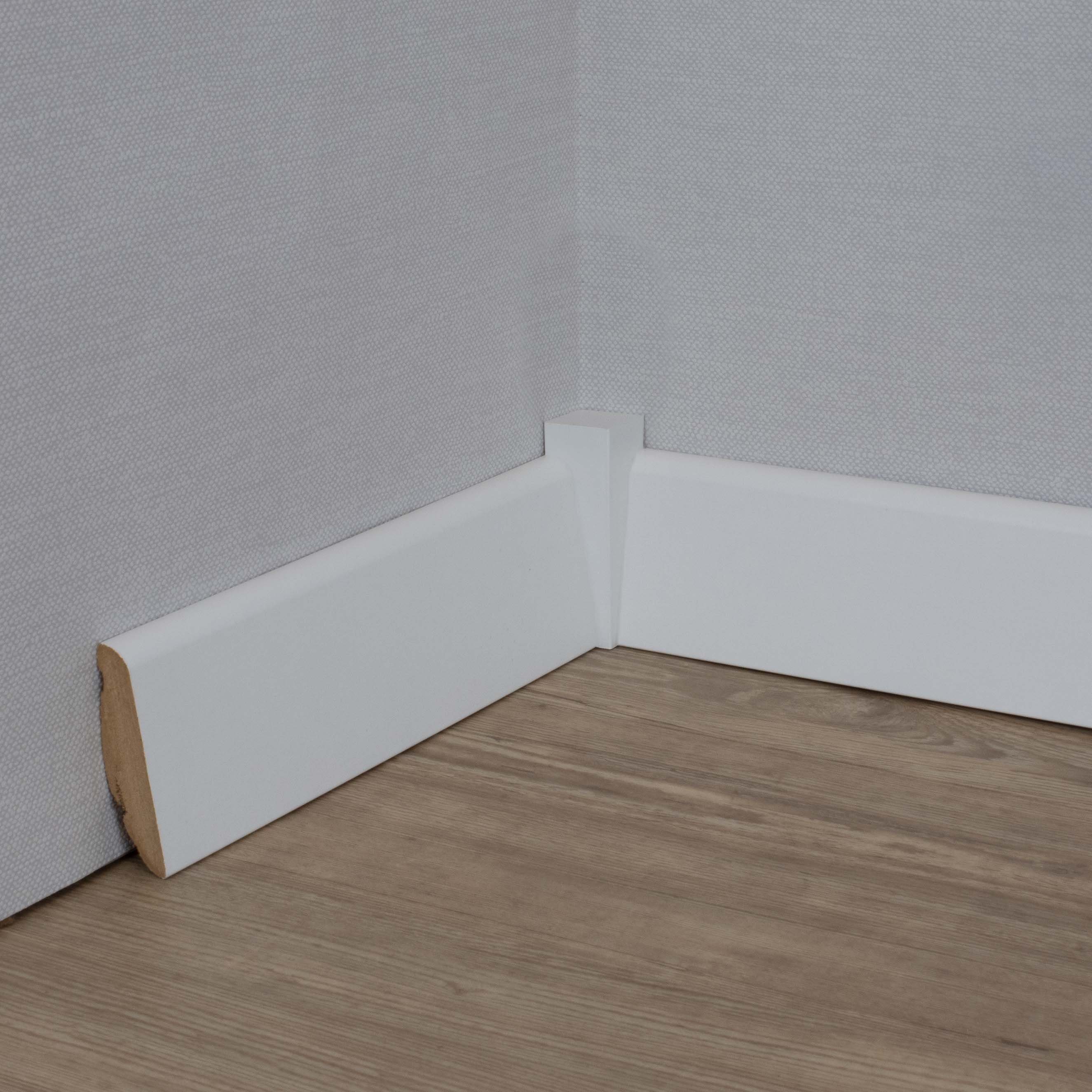 PROVISTON Sockelleiste MDF, 19 x 58 x 2400 mm, Weiß, Fußleiste, MDF foliert, L: 240 cm