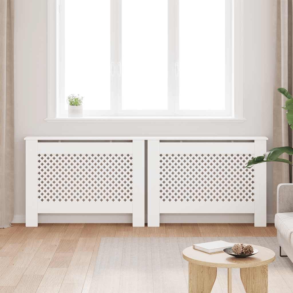 vidaXL Heizkörper Heizkörperverkleidungen 2 Stk. Weiß 112×19×81,5 cm MDF