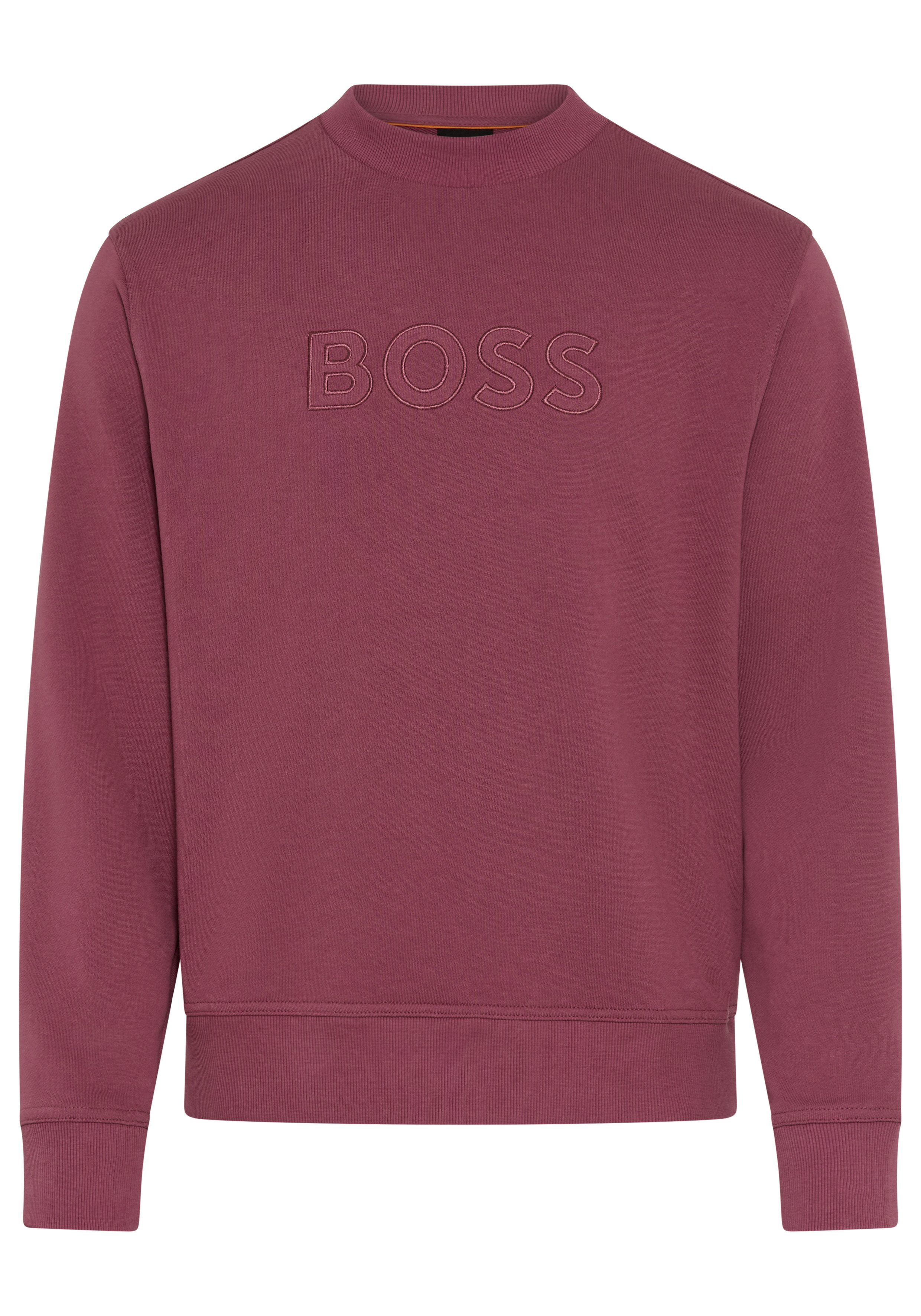 BOSS ORANGE Sweatshirt Rundhalsausschnitt, Relaxed Fit, große Logo-Stickerei