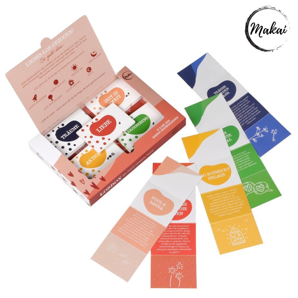 Makai Lernspielzeug Liebesgeschenk Bundle - Losbox & Handabdruckset - Geschenkidee, für Paare zum Geburtstag, Valentinstag, Jahres- oder Hochzeitstag