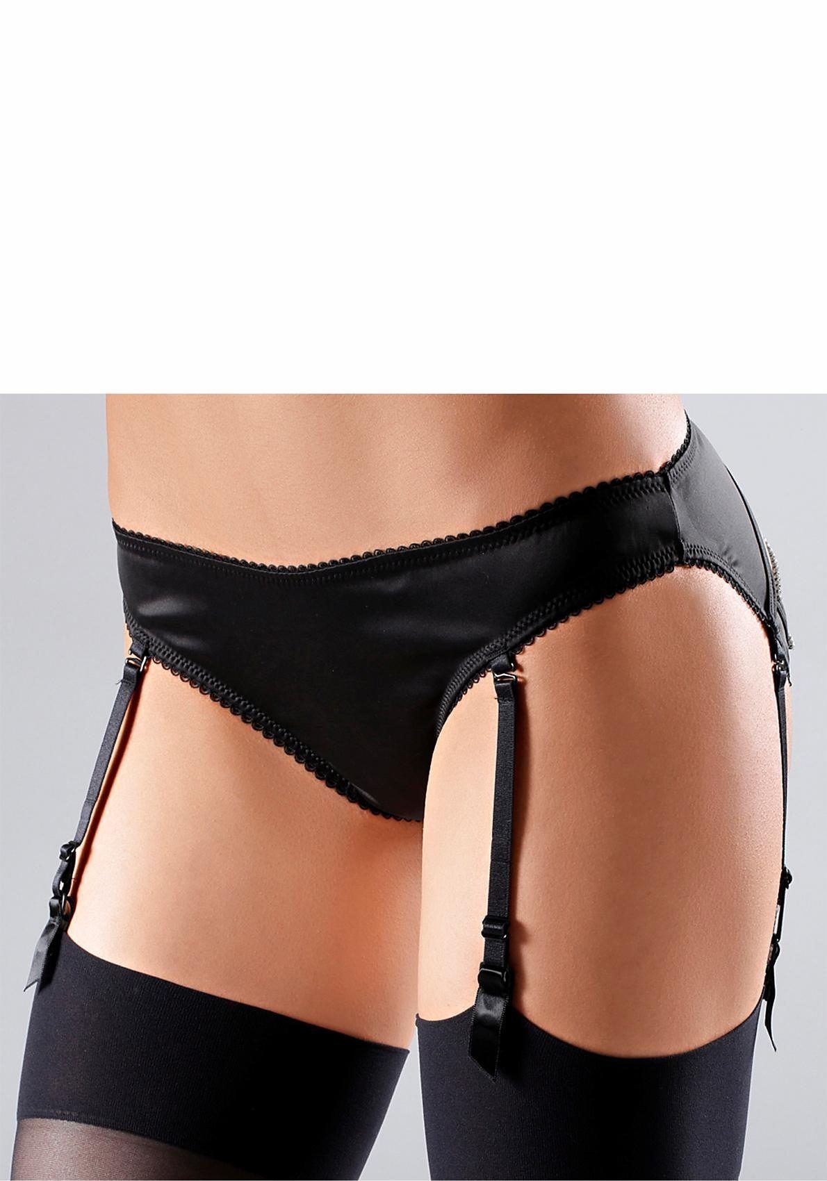 petite fleur gold Slip-Ouvert mit Strassketten am Po und abnehmbaren Strapsen