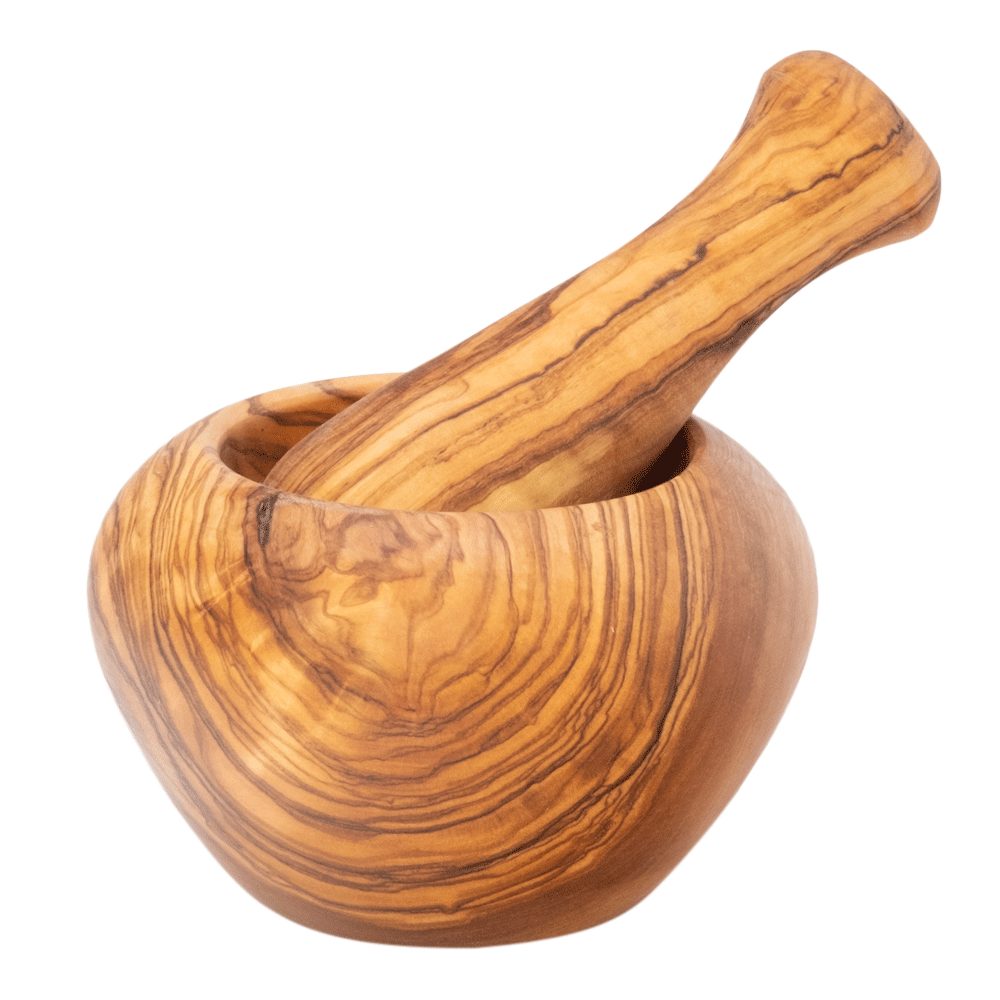 Holz-Leute Mörser, (Set), Gewürzmörser aus Holz, Stampfer