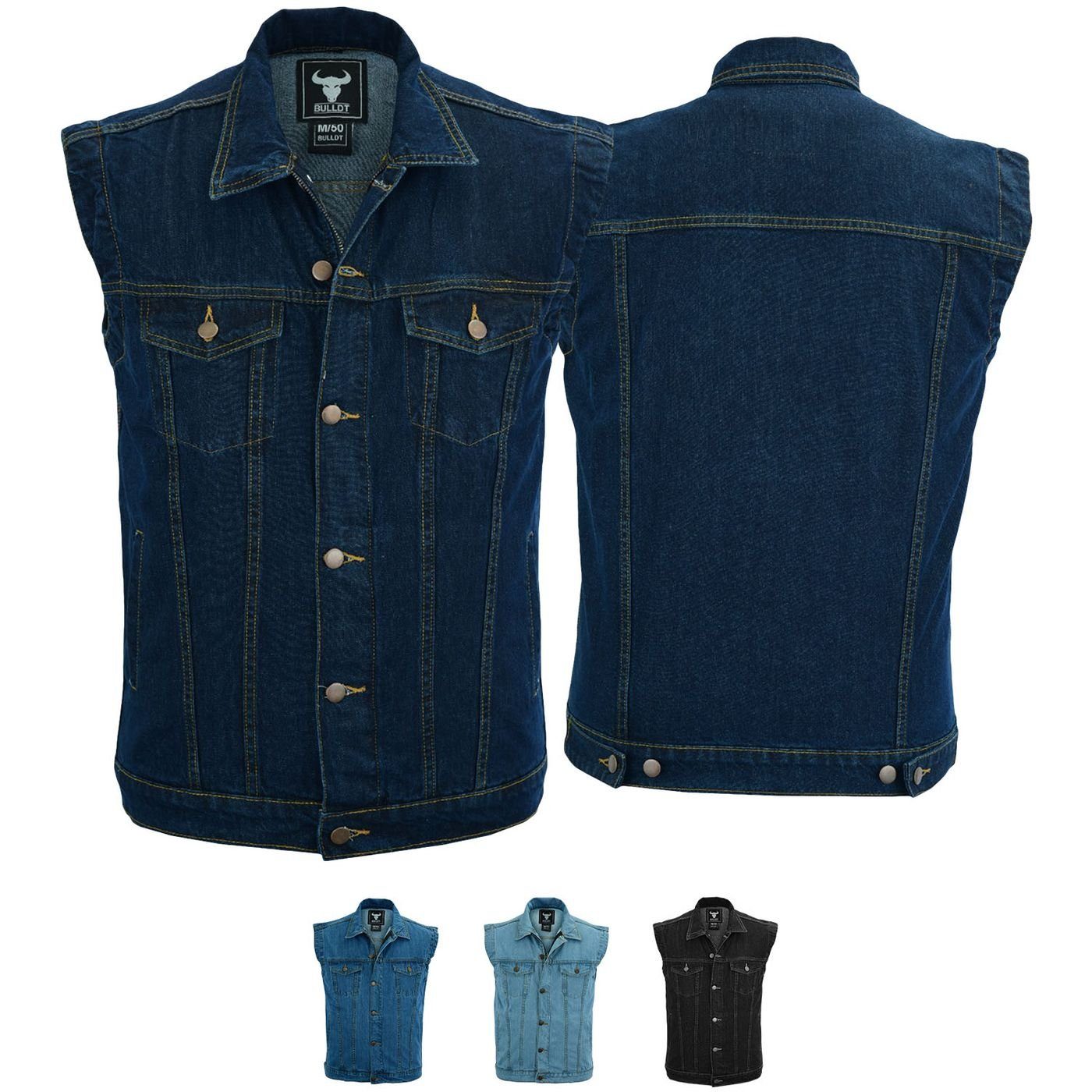 BULLDT Motorradweste BLD698 Jeansweste Biker Kutte Denimweste Bikerweste Motorradweste Weste