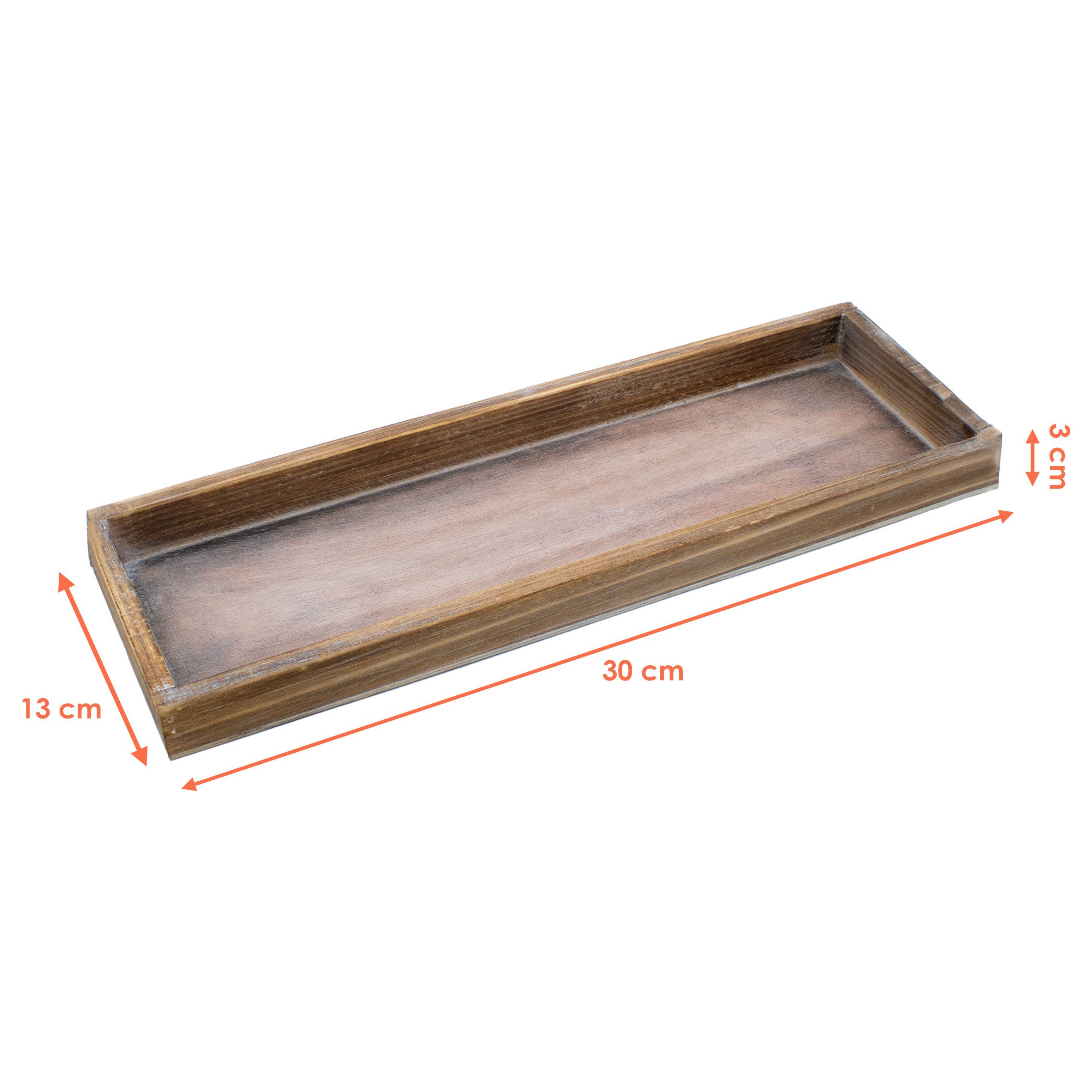 Spetebo Dekotablett Vintage Holz Kerzentablett - 40 x 13 cm (Pack., 1 St., günstig online kaufen