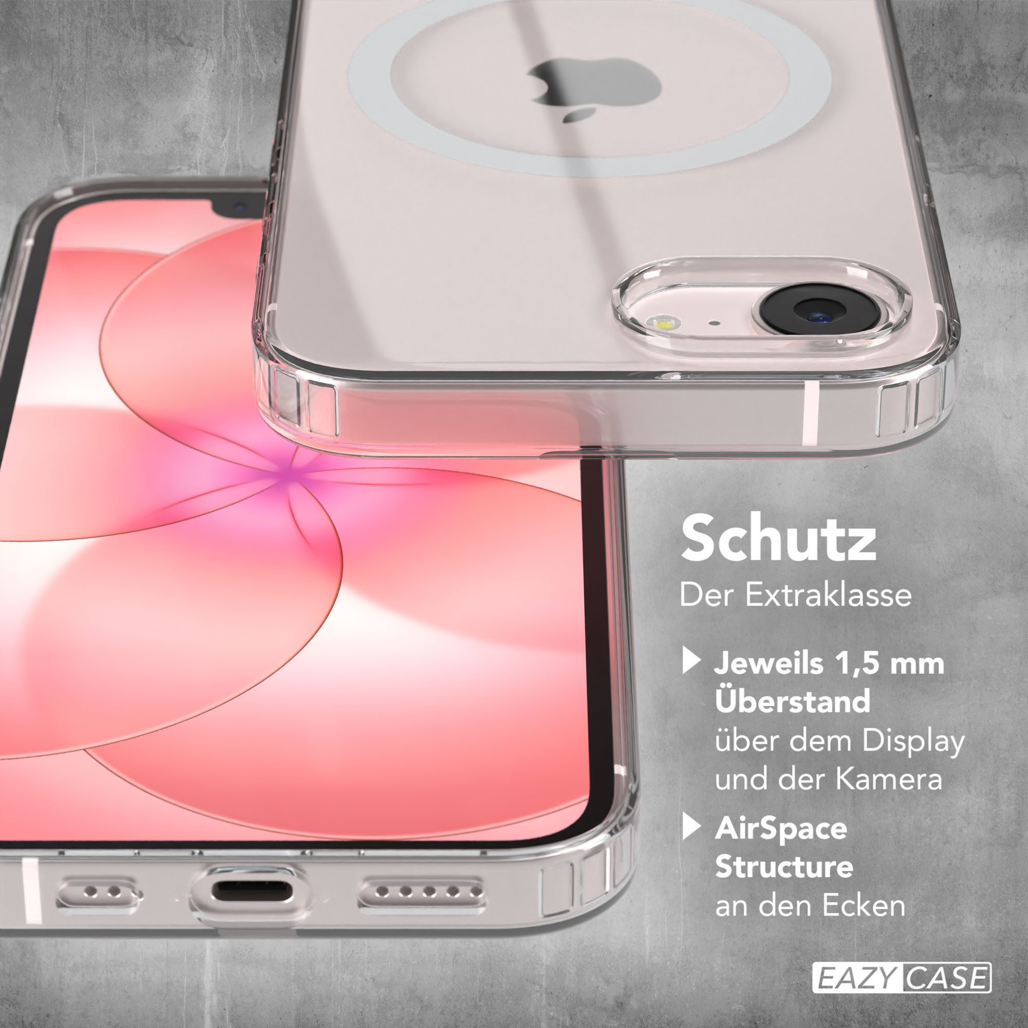 EAZY CASE Handyhülle Transparente Hülle mit MagSafe für iPhone 17e 6,1 Zoll, Back Cover, Bumper Case, Handy Schutzhülle Kameraschutz, Durchsichtig – Bild 4 von 5