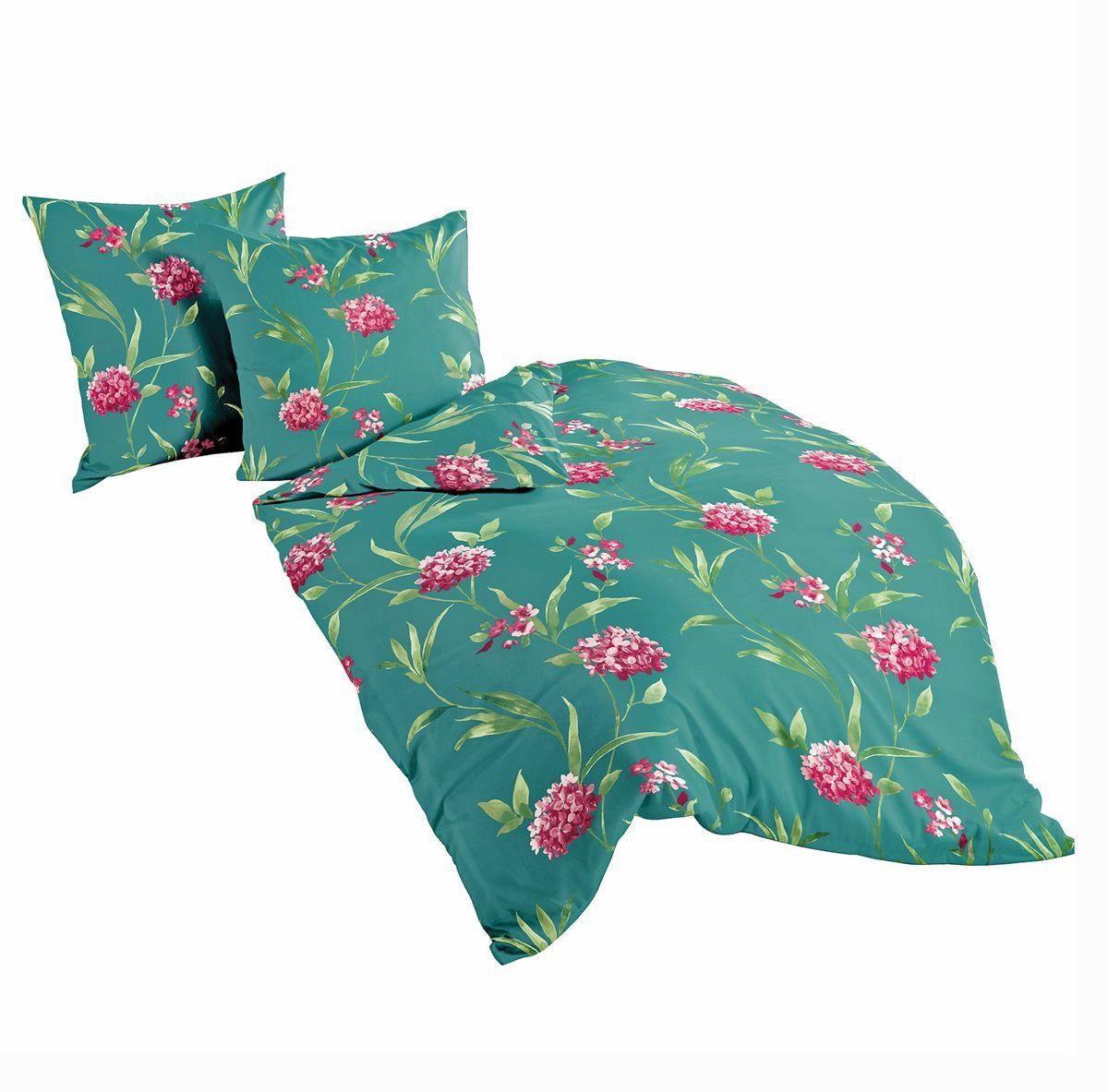 Bettwäsche »Bierbaum Weiche Biber Bettwäsche 135x200cm 2 tlg. Blumen ...