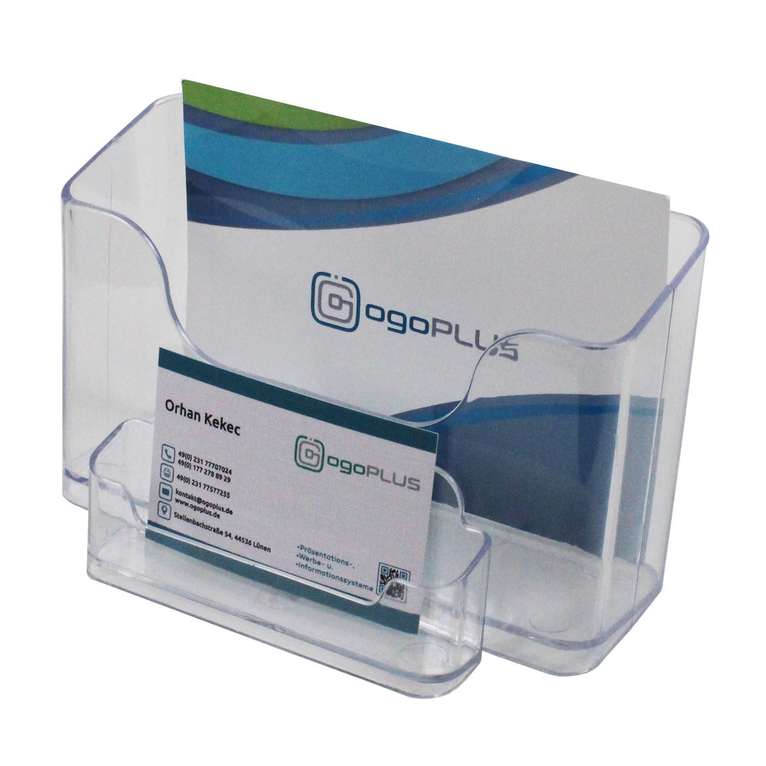 ogoPLUS Zeitungsständer DIN A6 Querformat Prospekthalter Hochformat mit Vis günstig online kaufen