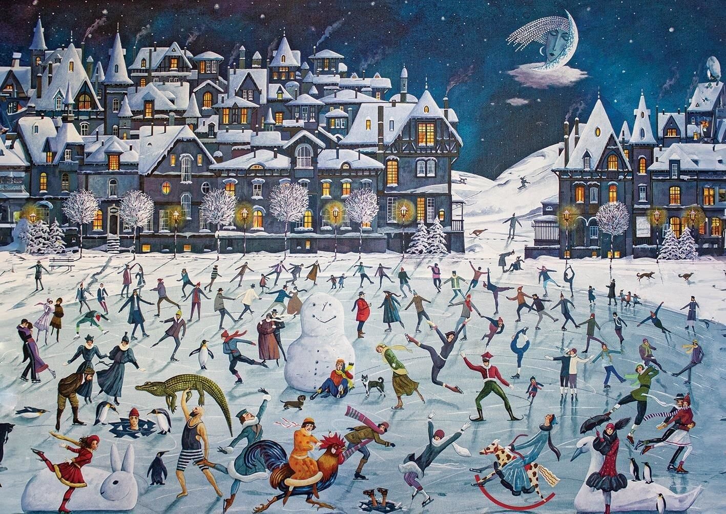 ART PUZZLE Puzzle KUNSTPUZZLE Tanzen auf dem Eis 2000 dlks, Puzzleteile