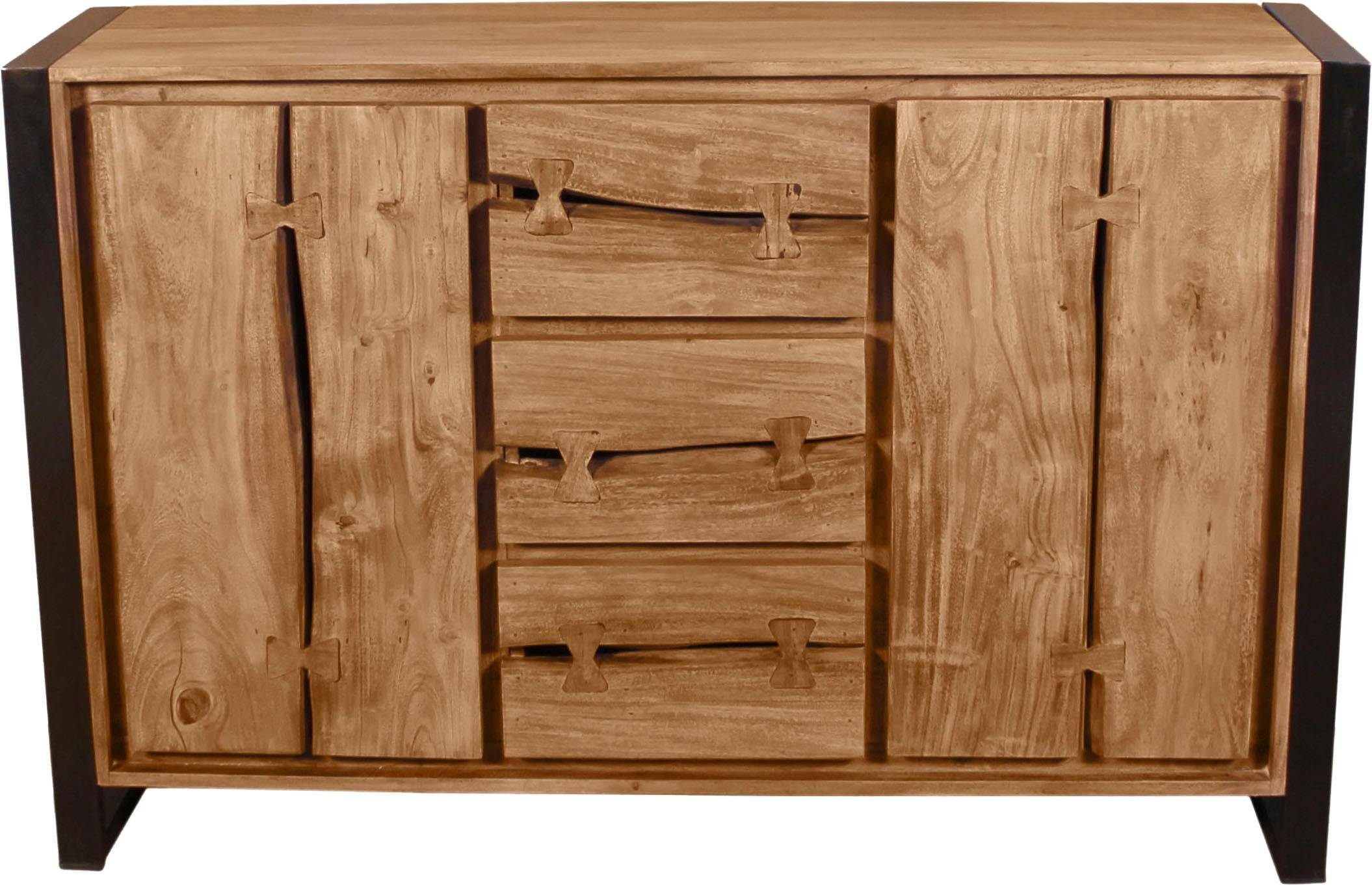 SIT Sideboard Live Edge, aus Akazienholz, markante Baumkanten in der Front, in zwei Breiten