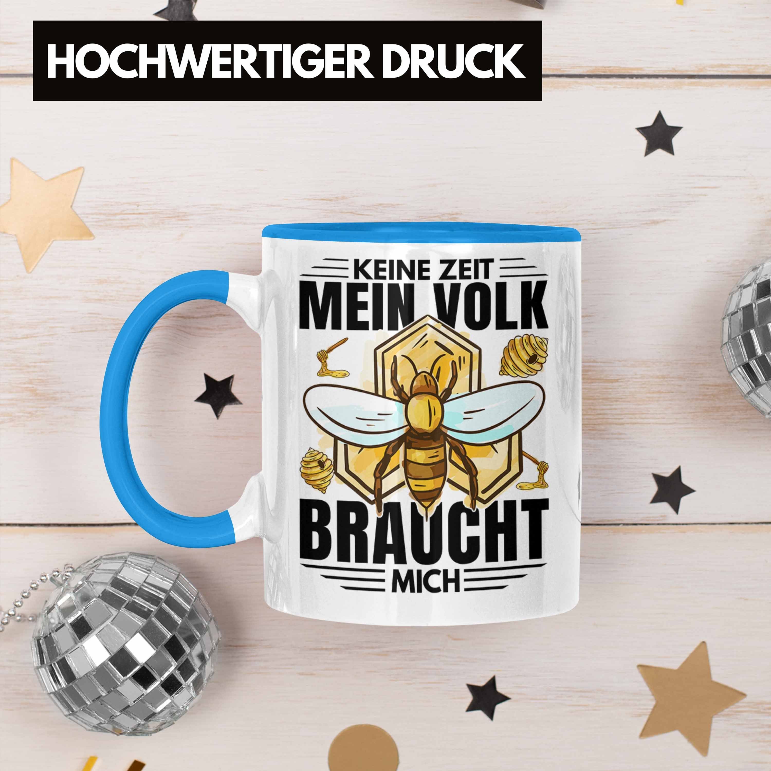 Imker Tasse Tasse - Trendation Bienenzüchter Trendation Spruch Blau Geschenkidee Bienen Geschenk