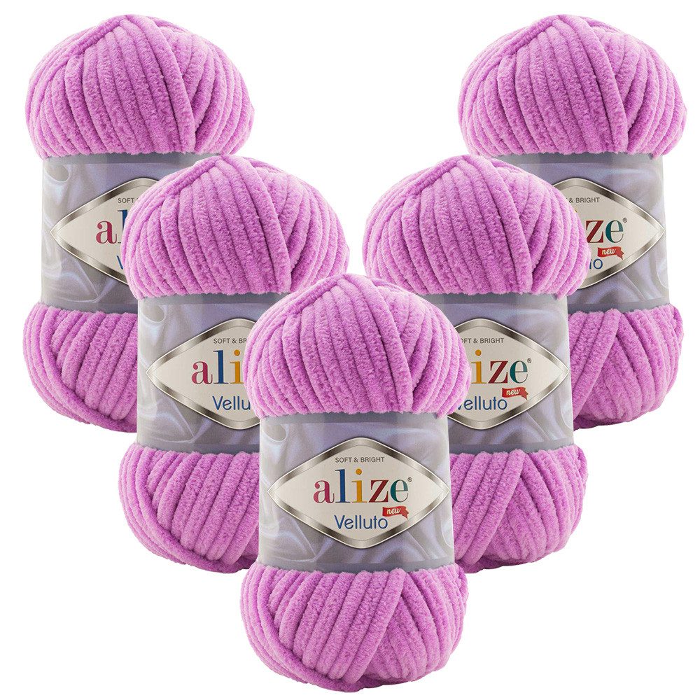 Alize 5 x ALIZE Velluto Häkelwolle, 68 m, Chenillegarn,Kuschelweich für Bab günstig online kaufen